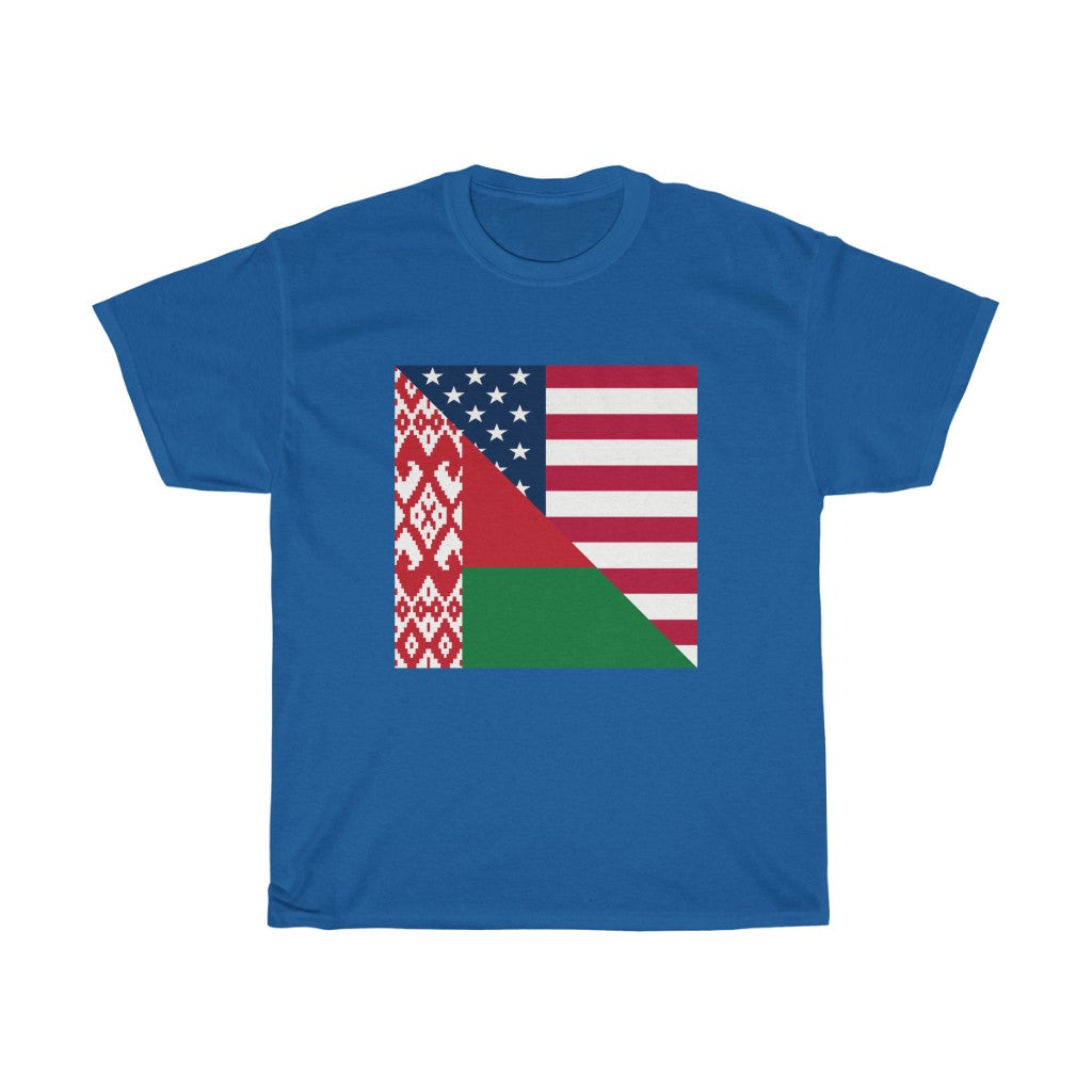 Belarusian American Flag T-Shirt | Unisex Belarus USA Tee