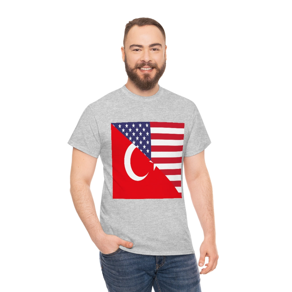 Turks American Flag Tee Shirt | Unisex Turkey USA Tshirt