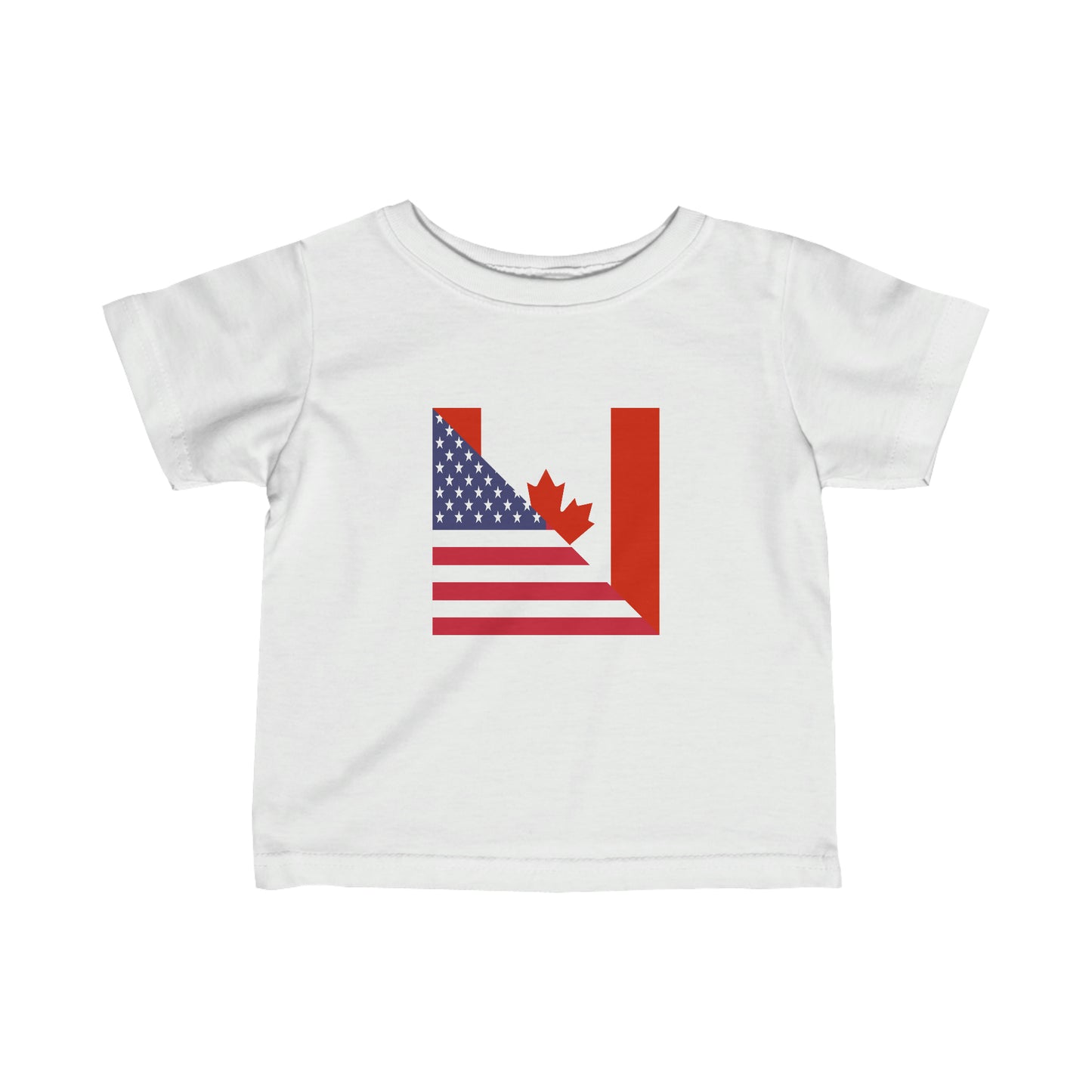 Infant Canadian American Flag Canada USA Toddler Tee Shirt