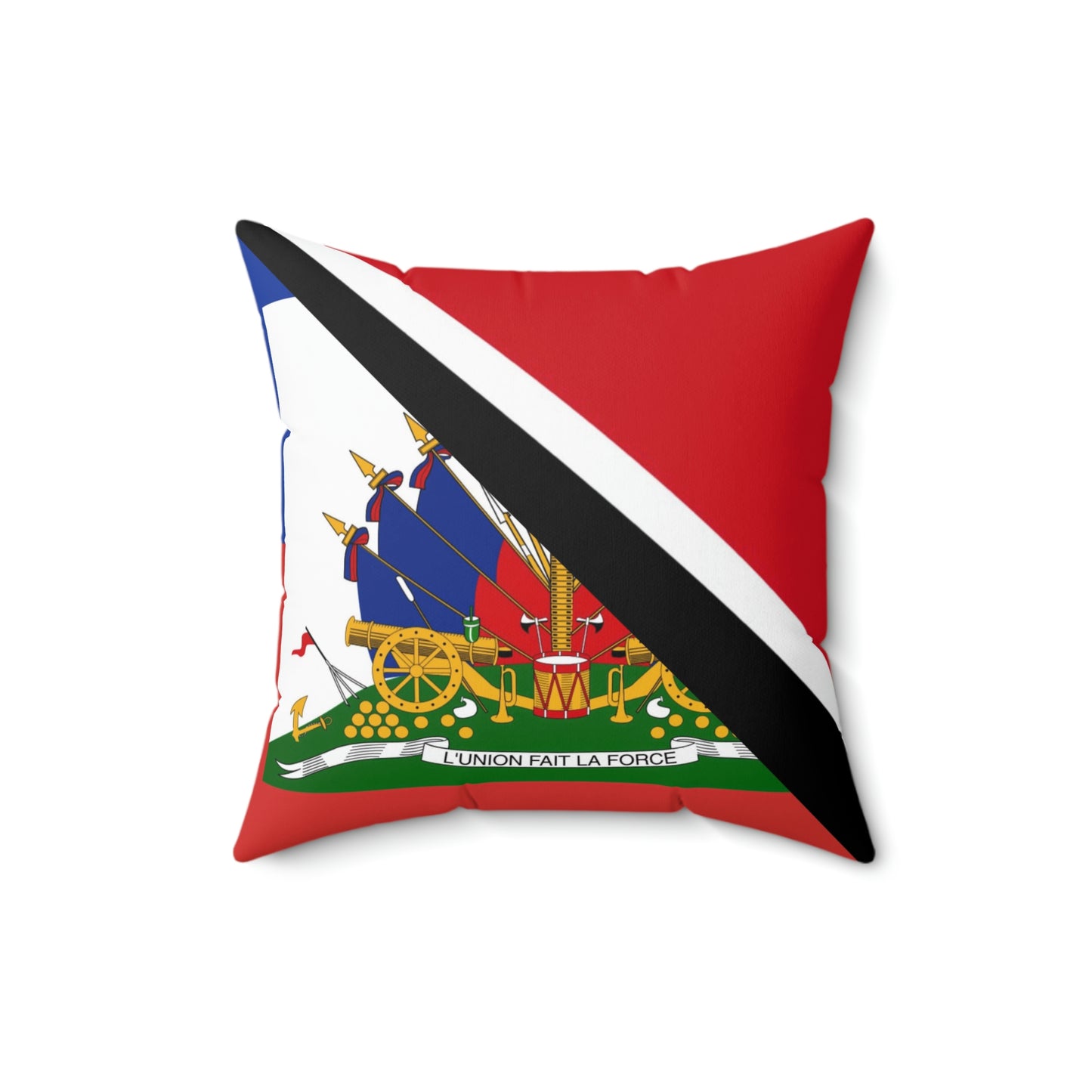 Haitian Trinidad and Tobago Flag Haitian Trini Spun Polyester Square Pillow