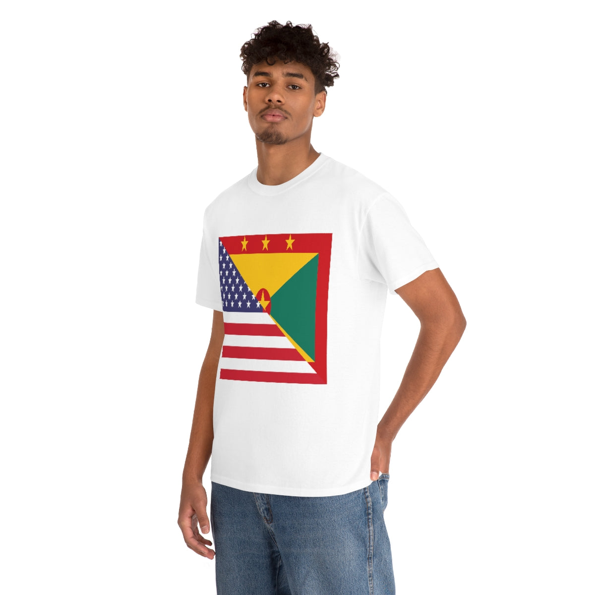 Grenadan American Flag Half Grenada USA T-Shirt | Unisex Tee Shirt