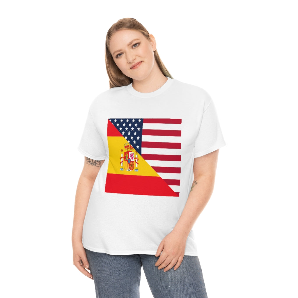 Spain American Flag Tee Shirt | Unisex Spanish USA Tshirt