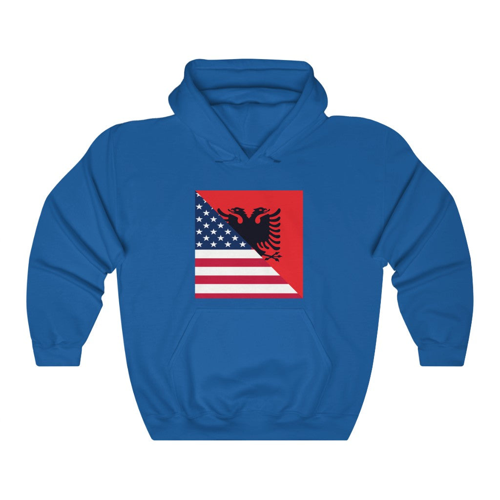 Albanian American Flag Hoodie | Unisex Albania USA Hooded Sweatshirt