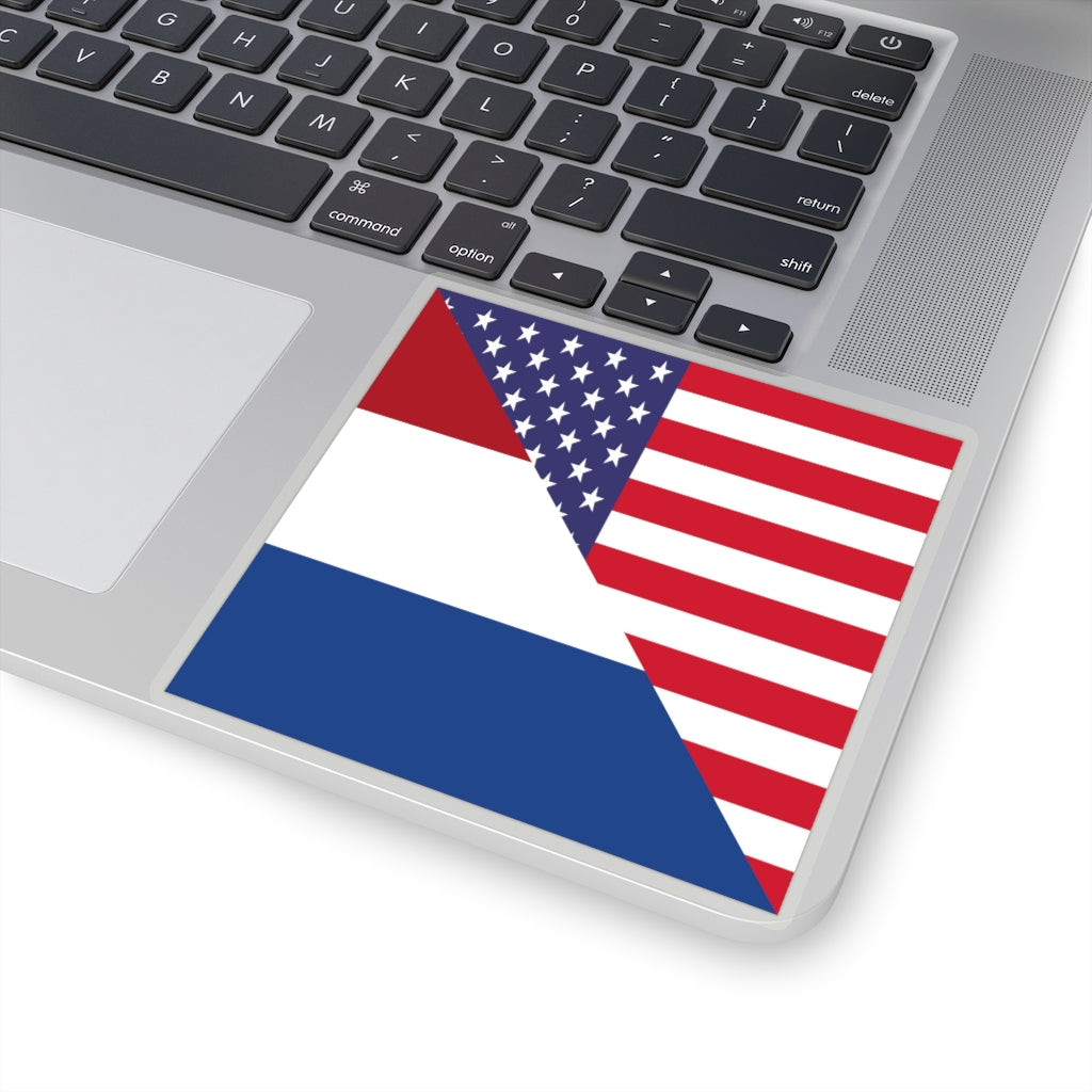 Dutch American Flag Sticker | Netherlands USA Stickers