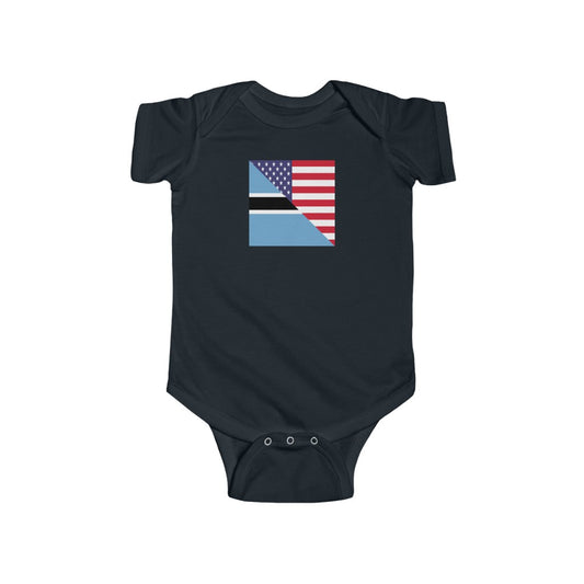 Botswana American Flag Baby Bodysuit | Botswanan USA Baby Boy Girl