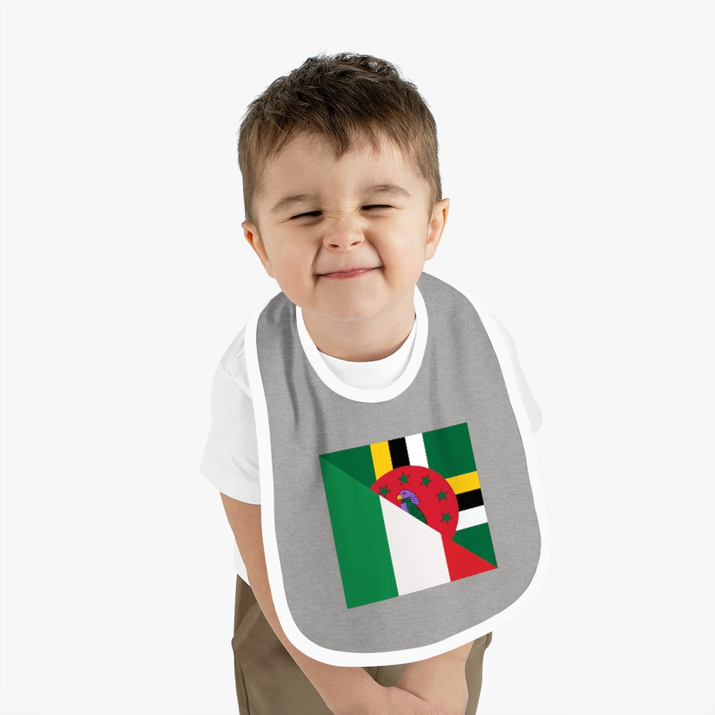 Dominican Italian Flag Baby Bib | Half Italy Dominica Newborn Bib