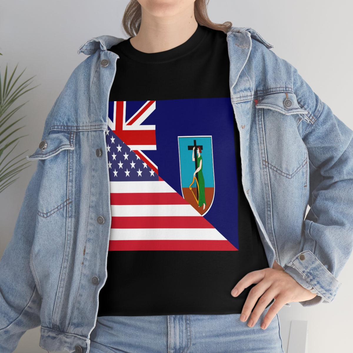 Montserrat American Flag Half Montserratian USA T-Shirt | Unisex Tee Shirt