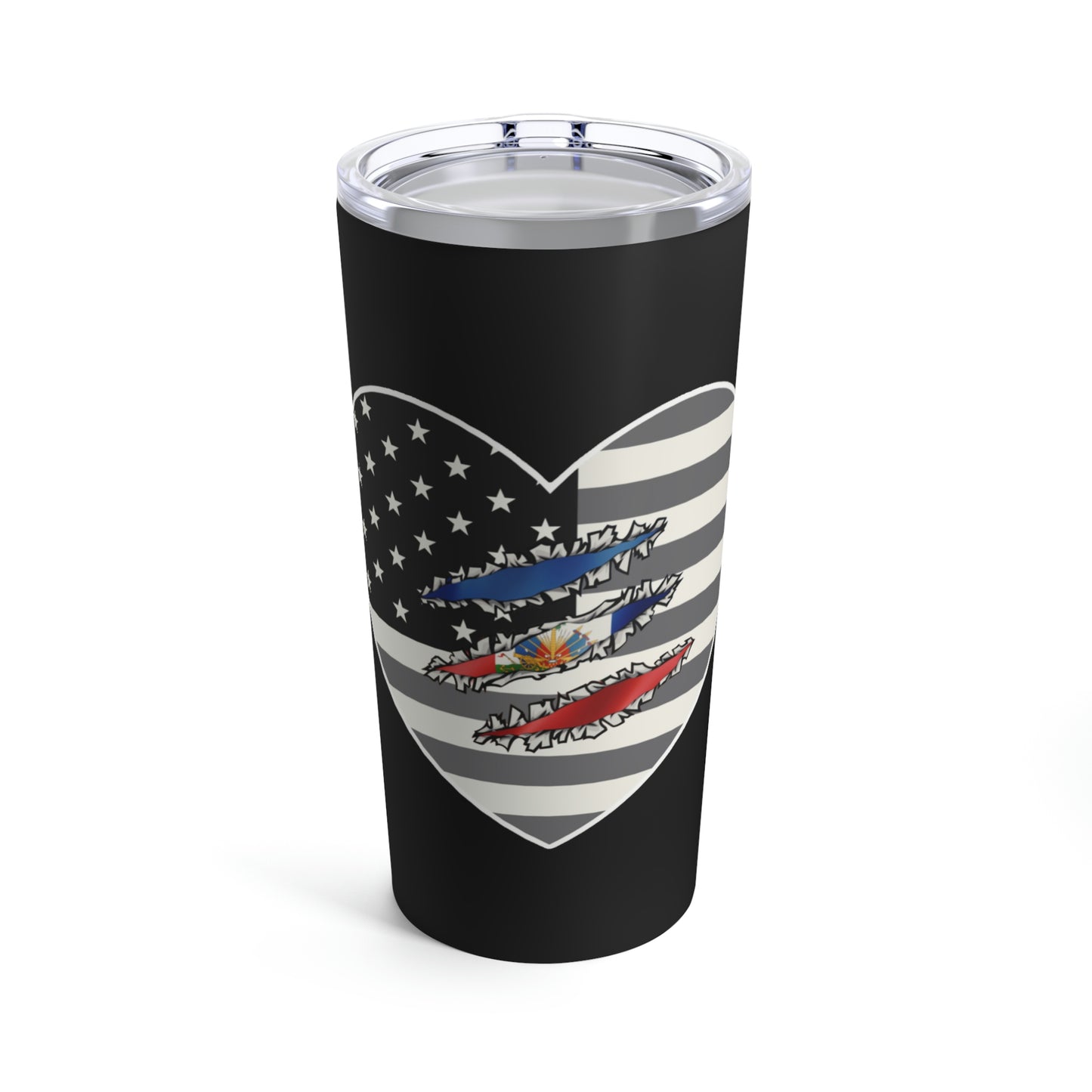 Haitian American At Heart Flag | Haiti USA Tumbler 20oz