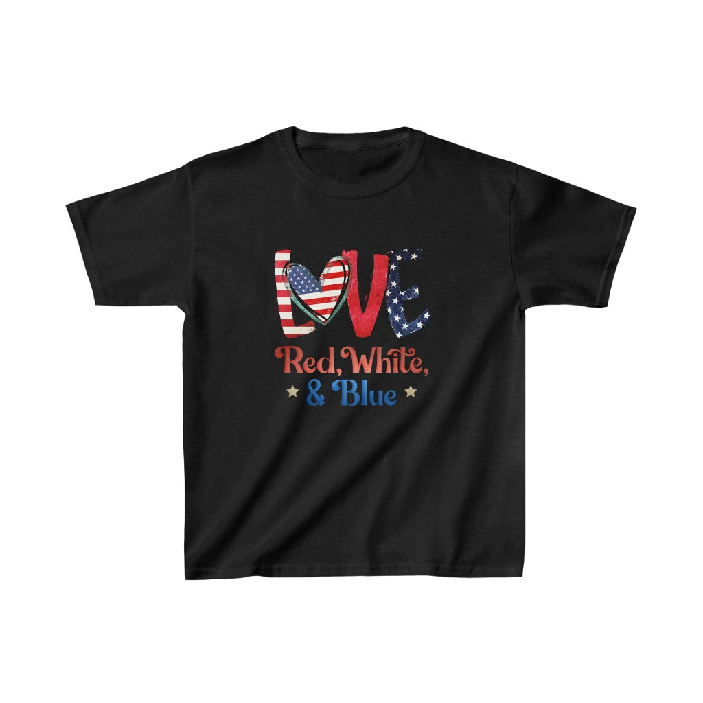 Kids Love Red White And Blue T-Shirt | Unisex Tee Shirt