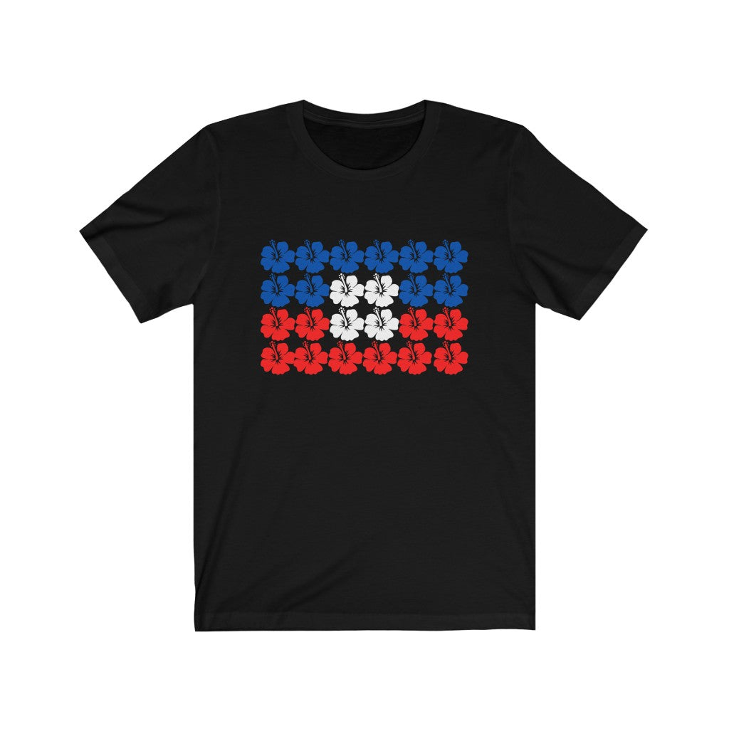 Haitian Flag Hibiscus Tee