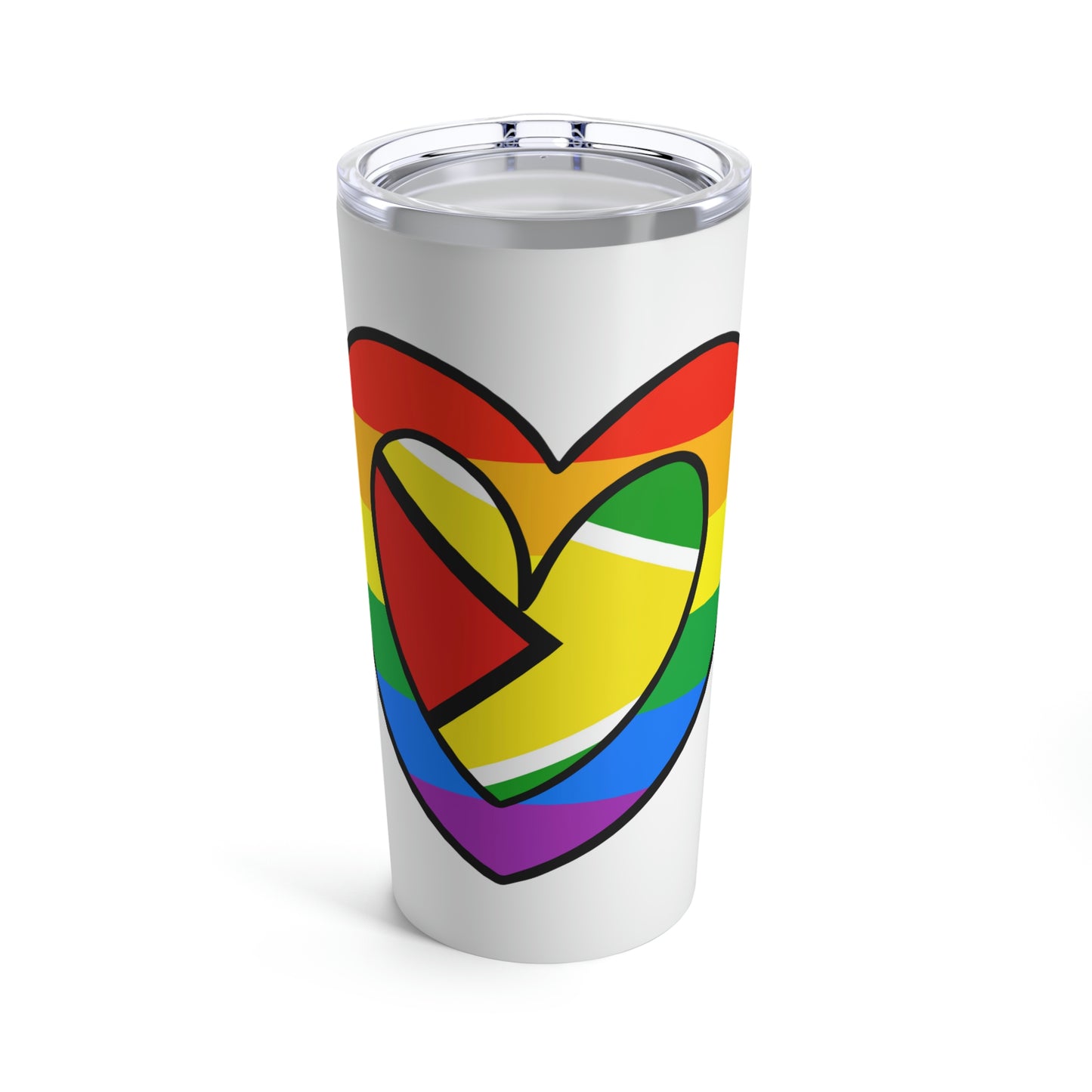 Guyanese Rainbow Flag Heart Valentines Day Gift Guyana Pride Month Tumbler 20oz