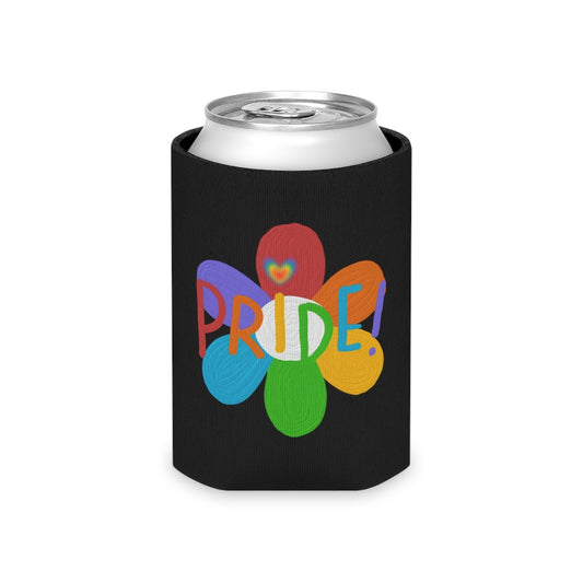 Pride Rainbow Flower Can Cooler | LGBTQ Proud to Be Free