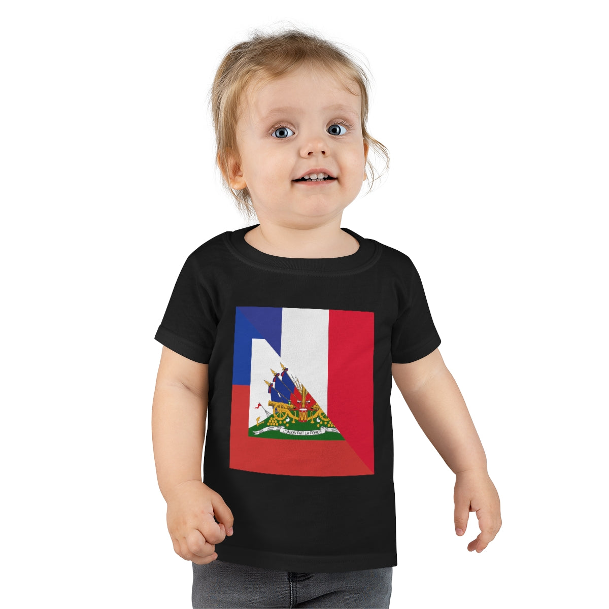 Toddler French Haitian Flag T-Shirt | France Haiti Boy Girl Shirt