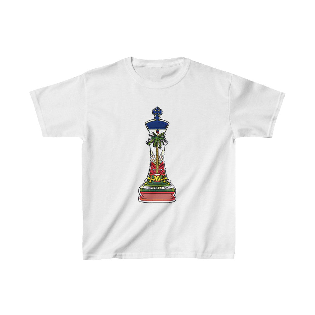 Kids Haitian King Chess Piece | Kingdom Haiti Flag Royalty T-Shirt | Unisex Tee Shirt