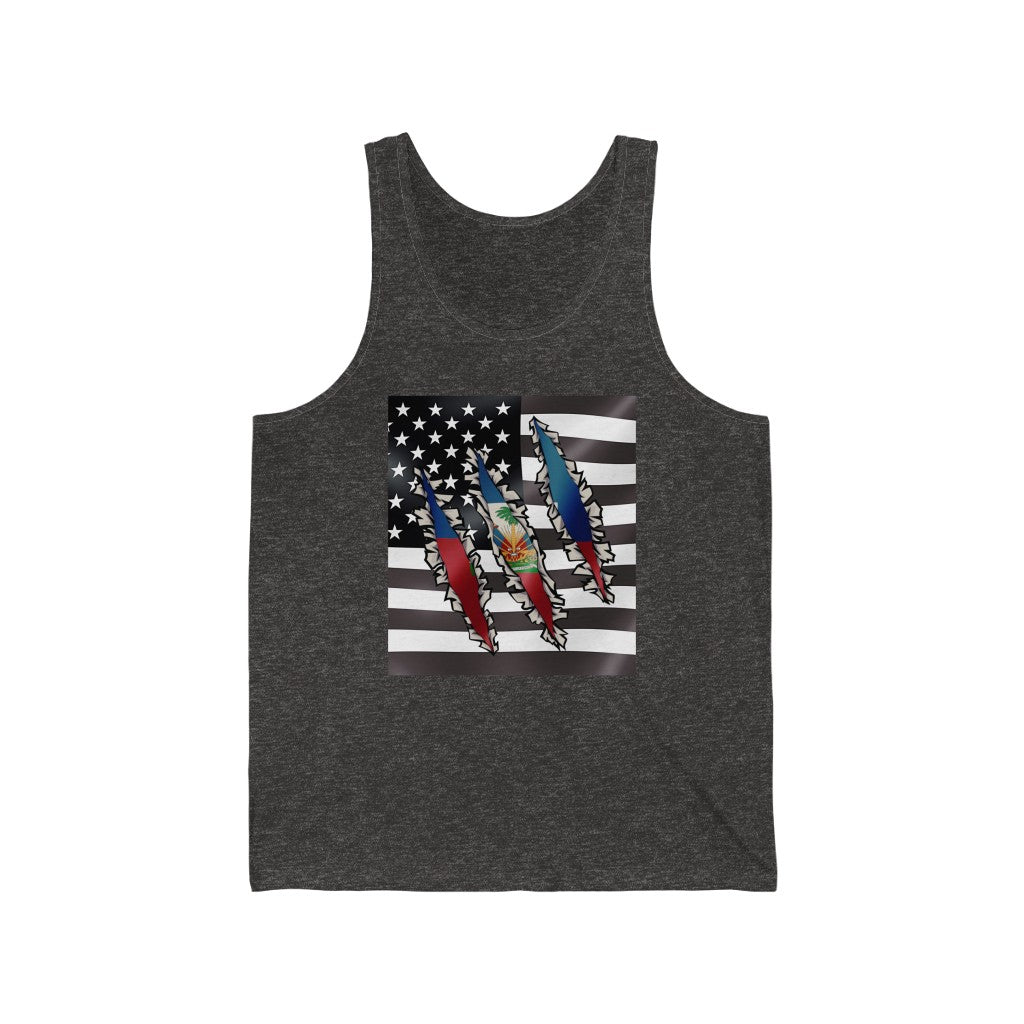 Haitian - American Flag Tank Top | USA Haiti Men Women Apparel