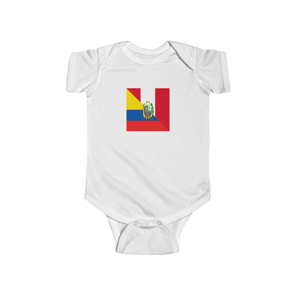 Peruvian Ecuadorian Flag Baby Bodysuit | Ecuador Peru Newborn Clothes