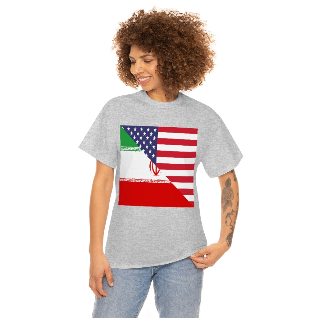 Iran American Flag Tee Shirt | Unisex Iranian USA Tshirt