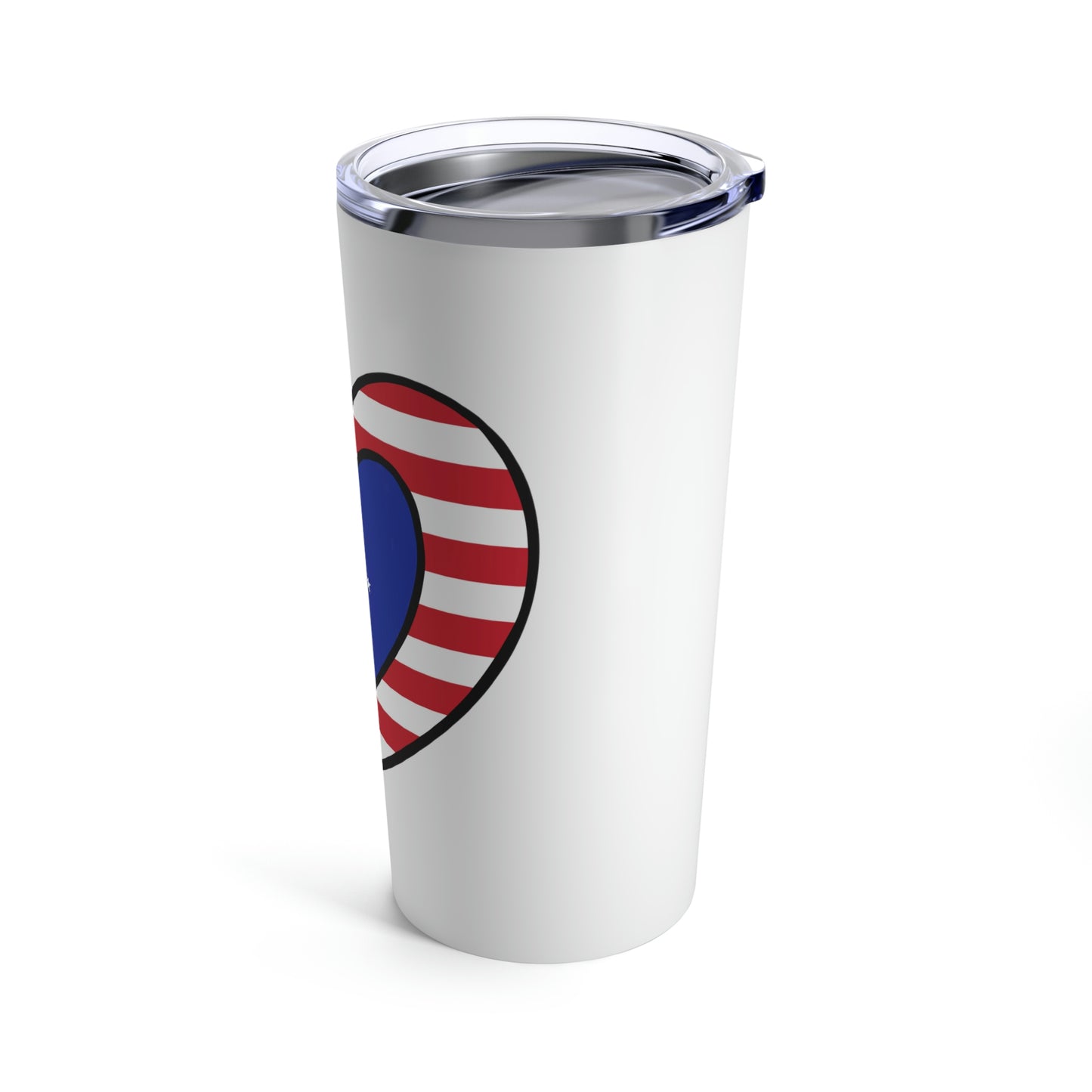 Kosovar American Heart Valentines Day Gift Half Kosovo USA Flag Tumbler 20oz Beverage Container