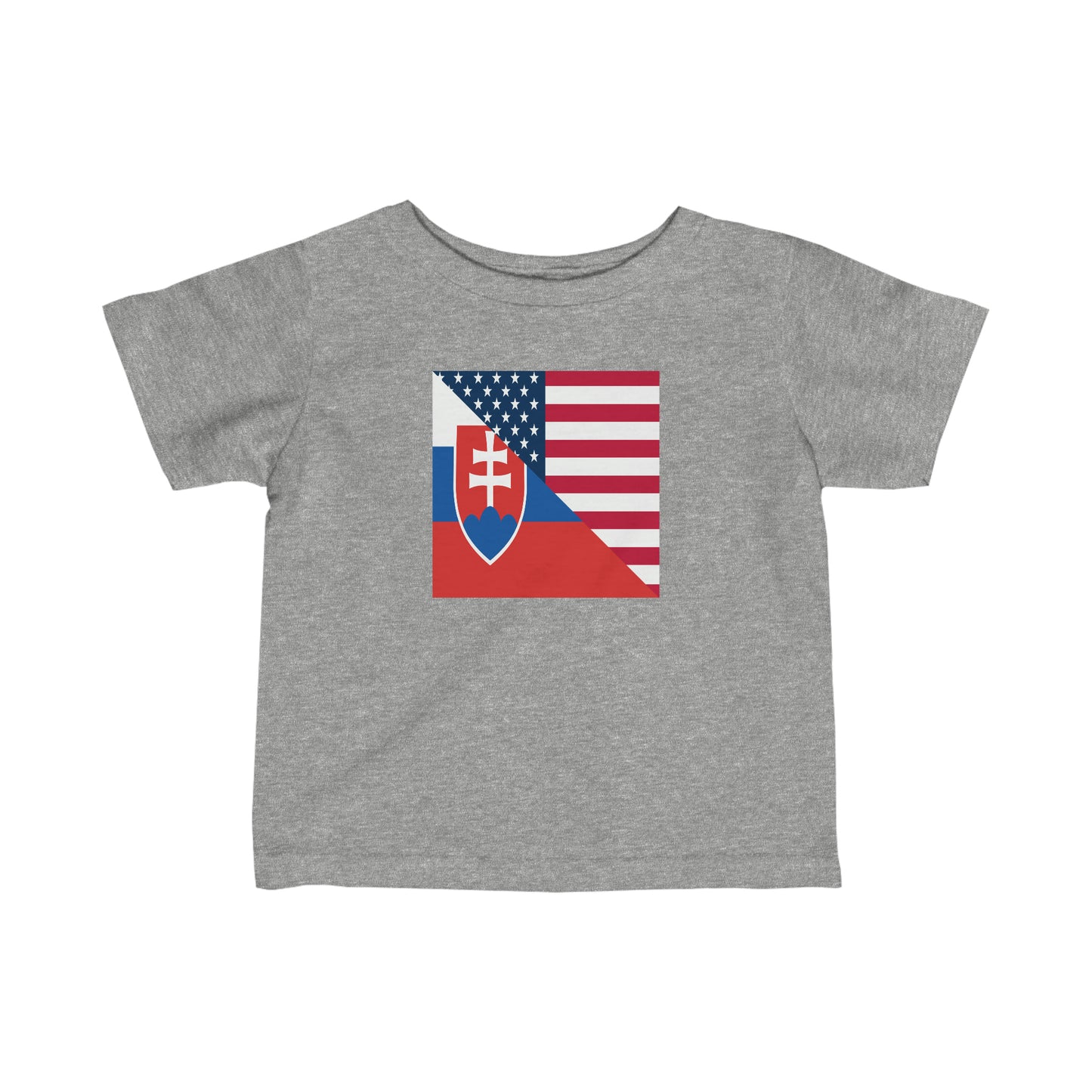 Infant Slovakia American Flag Half Slovakian USA Toddler Tee Shirt