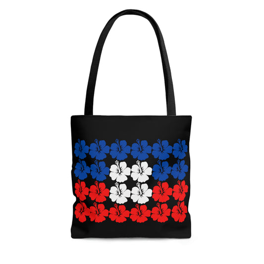 Haitian Hibiscus Flag | Haiti Flower Tote Bag | Shoulder Bag