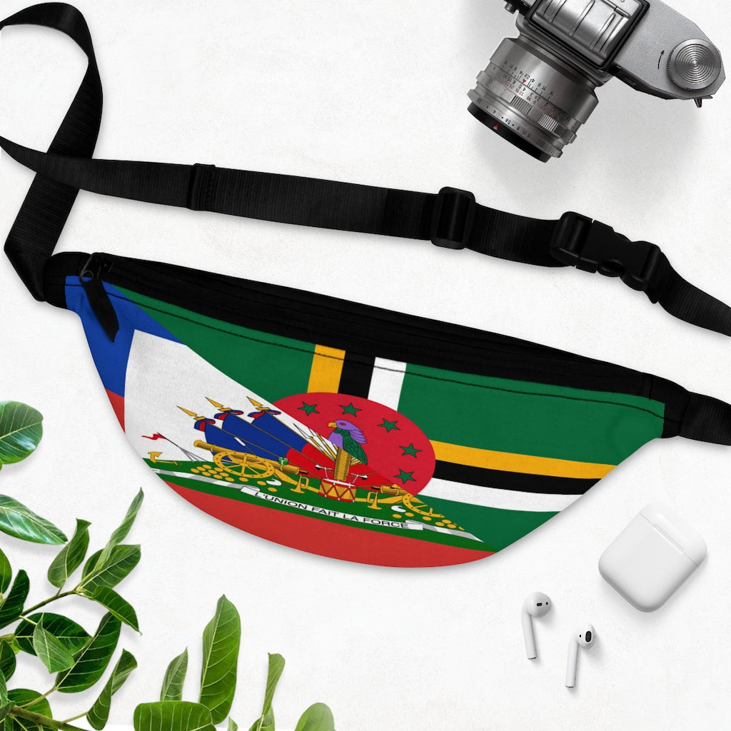 Dominica Haitian Flag Fanny Pack | Haiti Belt Bag Waist Sling