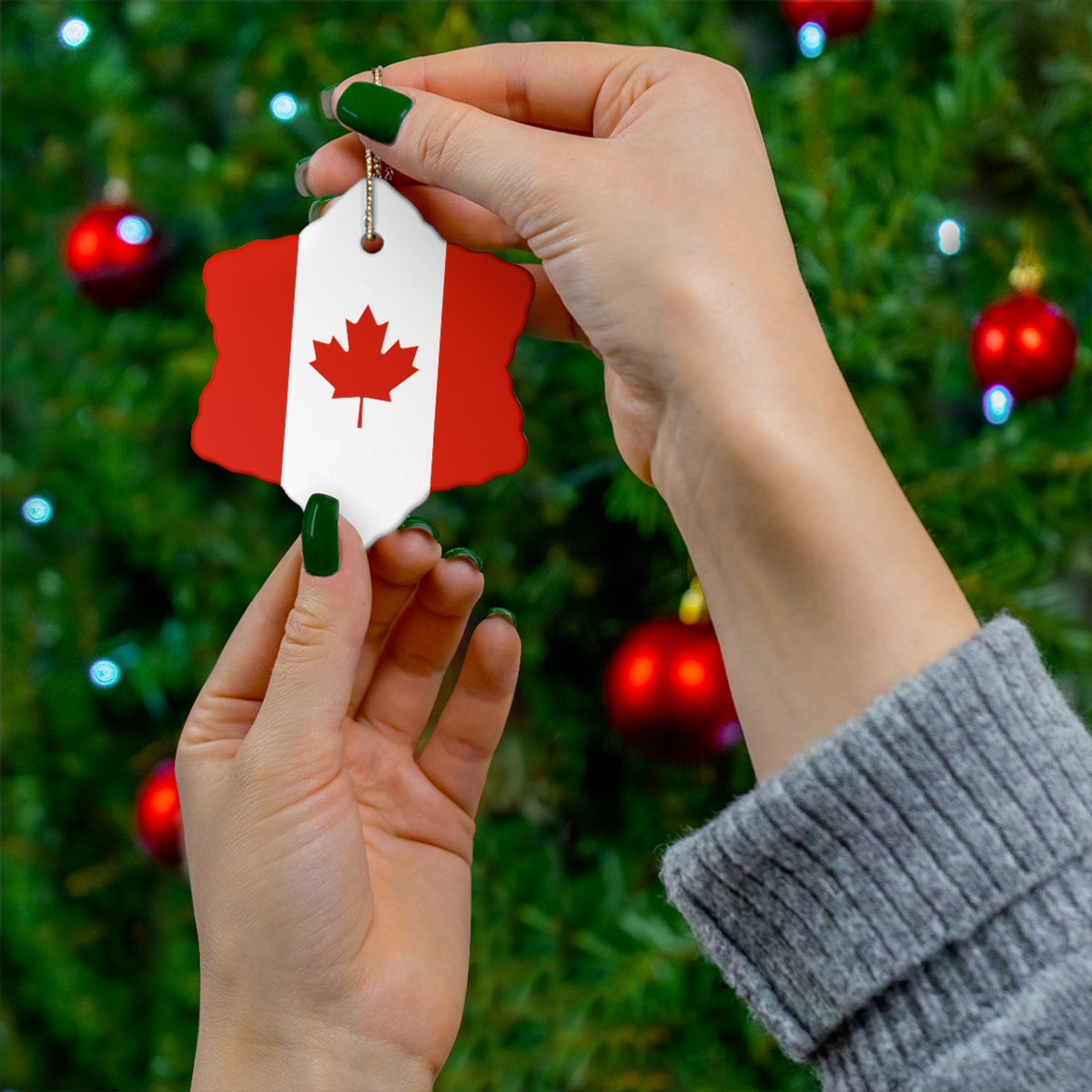 Canada Flag Ceramic Ornaments | Canadian Christmas Tree