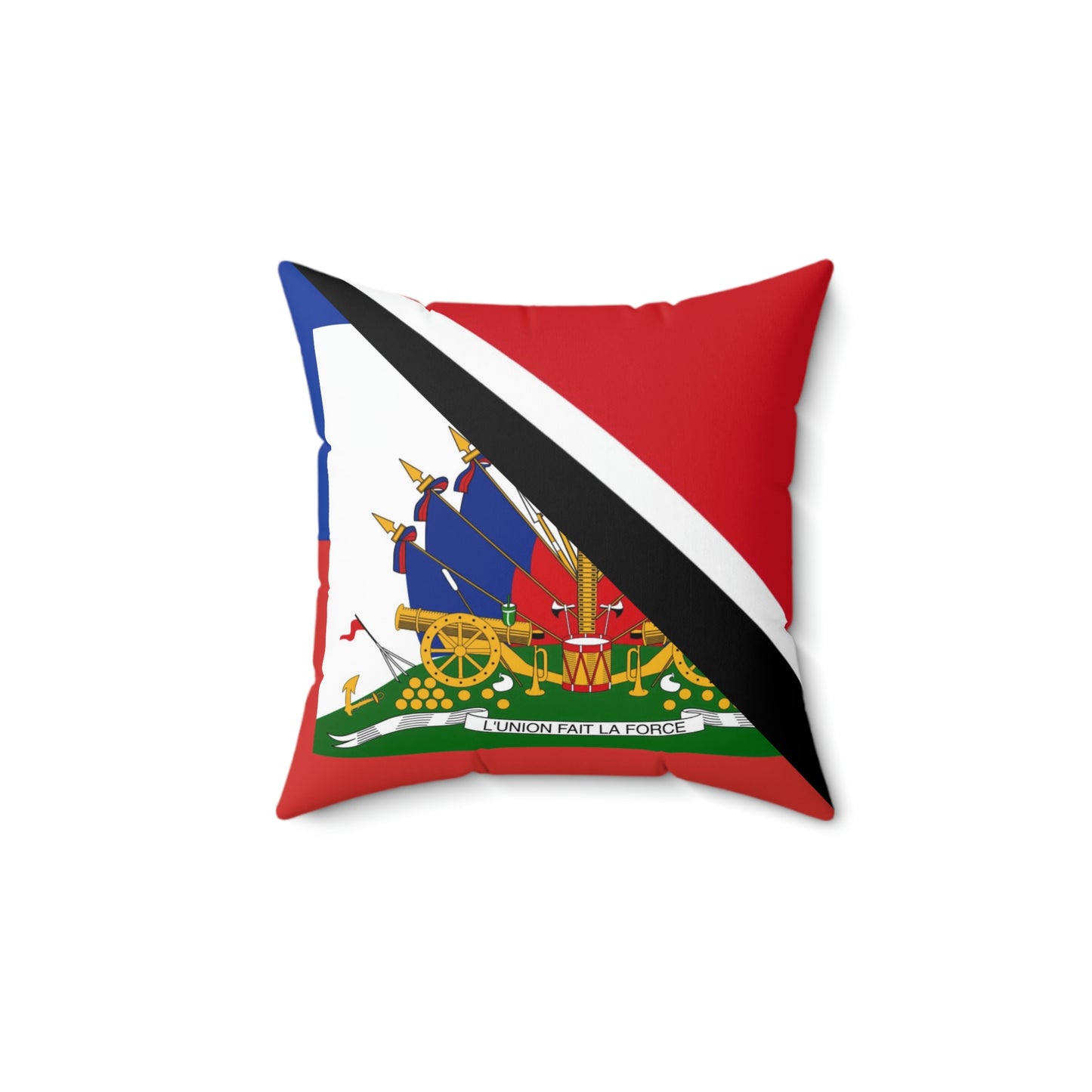 Haitian Trinidad and Tobago Flag Haitian Trini Spun Polyester Square Pillow