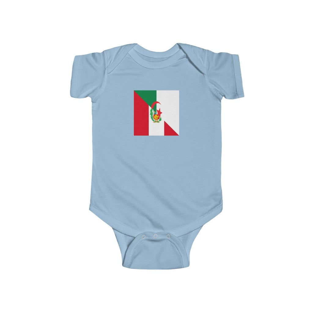 Peruvian Algerian Flag Baby Bodysuit | Algeria Peru Newborn Clothes