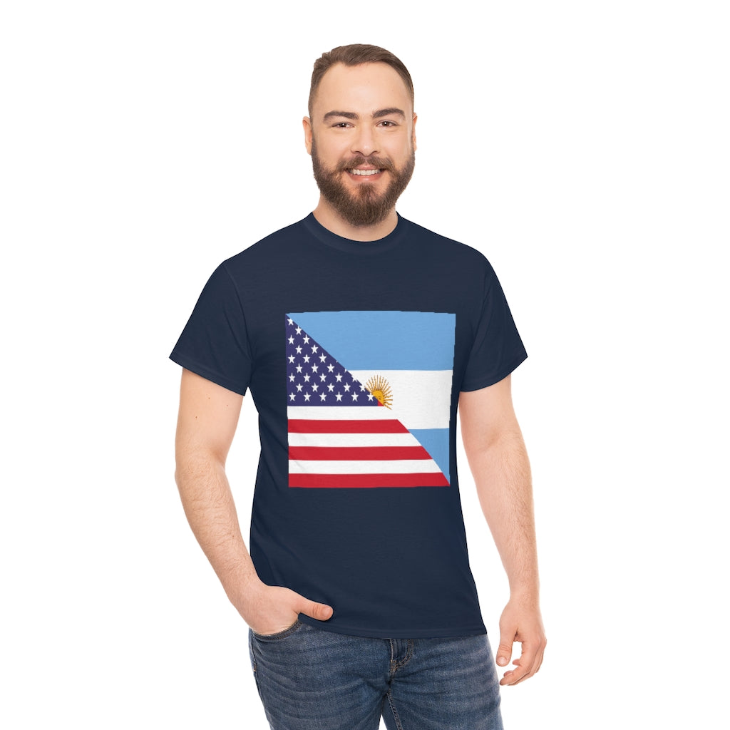 Argentina American Flag Tee Shirt | Argentinian USA Tshirt