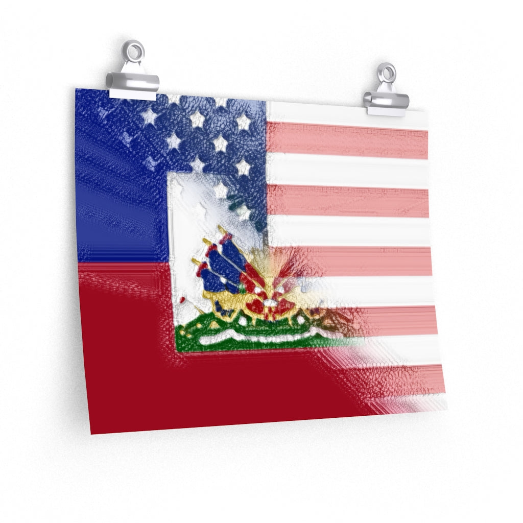 Half Haiti America Premium Matte horizontal posters