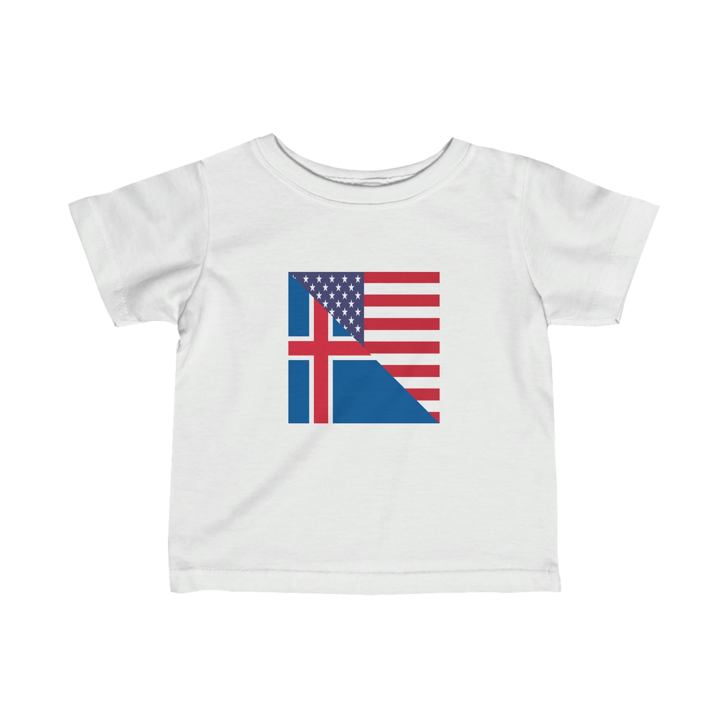 Infant Iceland American Flag Icelander USA Toddler Tee Shirt