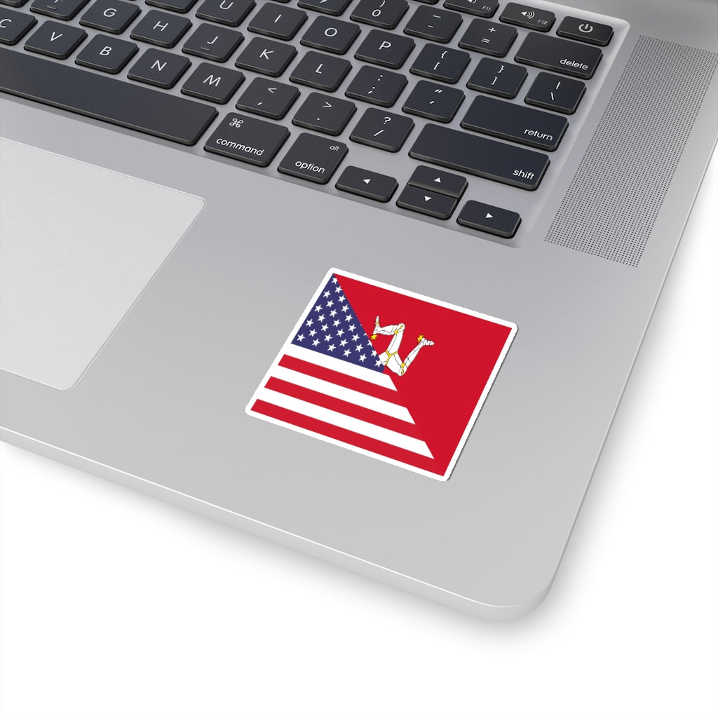 Isle of Man American Flag Sticker | USA Mann Accessory