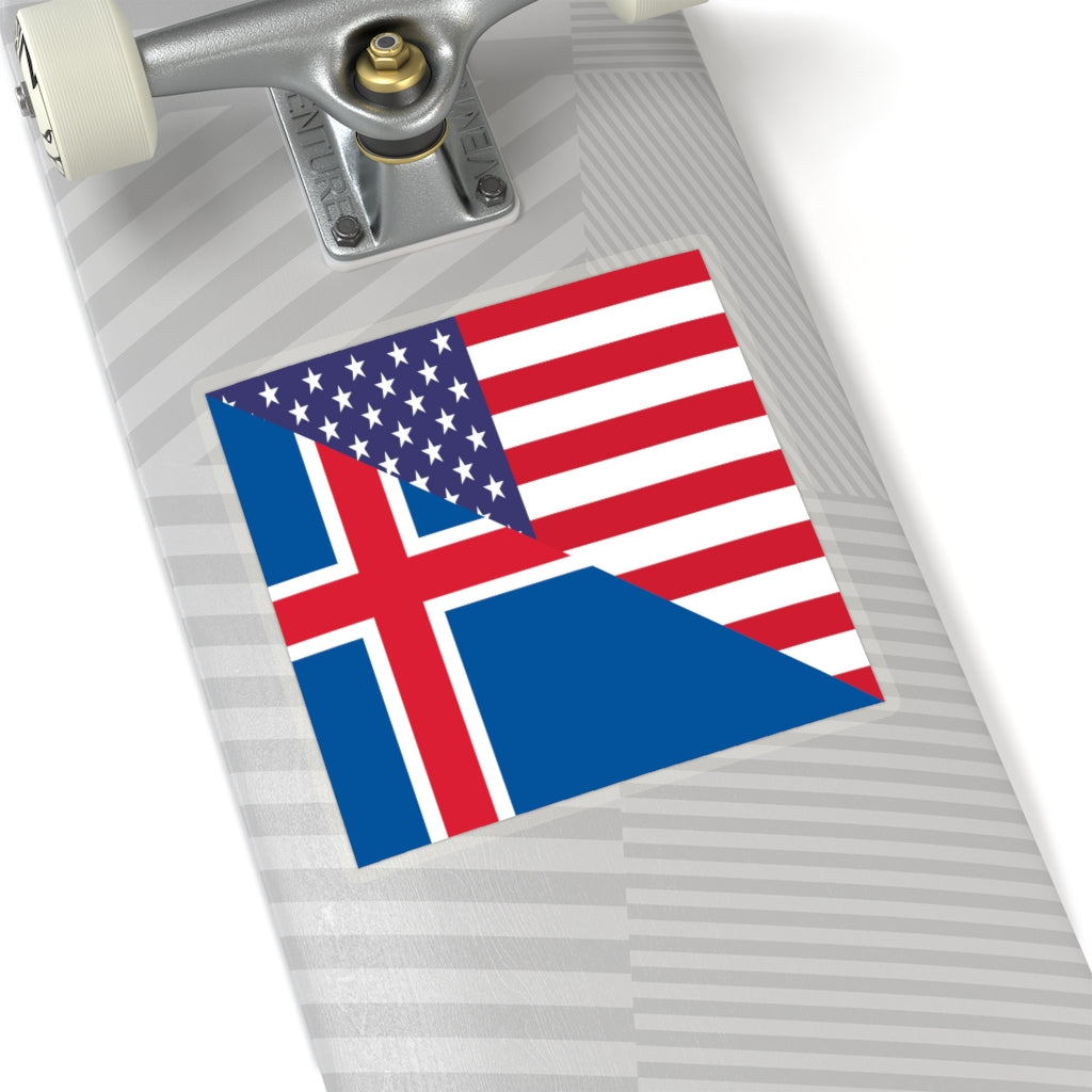 Icelander American Flag Sticker | Iceland USA Stickers