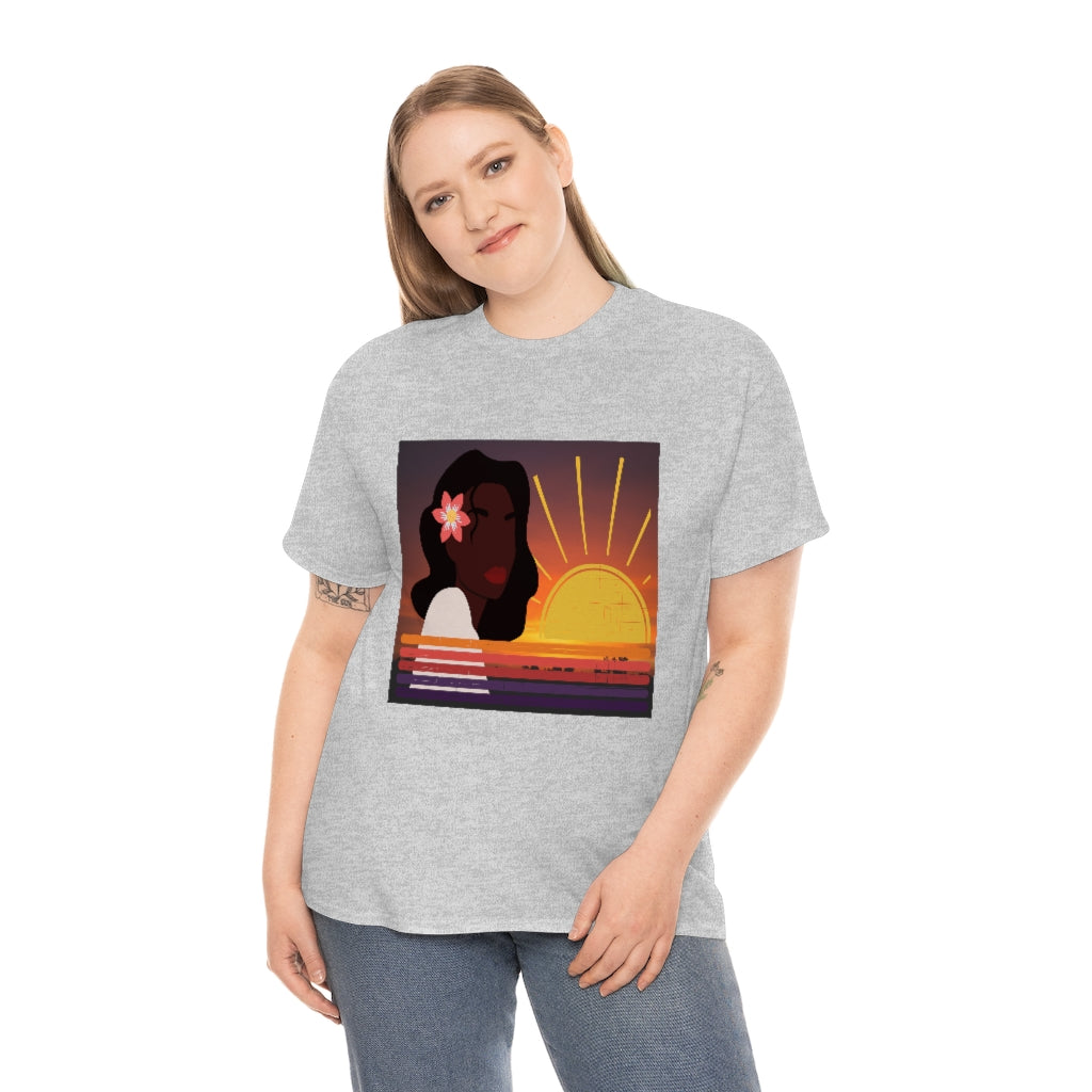 Black Woman Summer Sunrise Sunset T-Shirt | Unisex Men Women Shirt