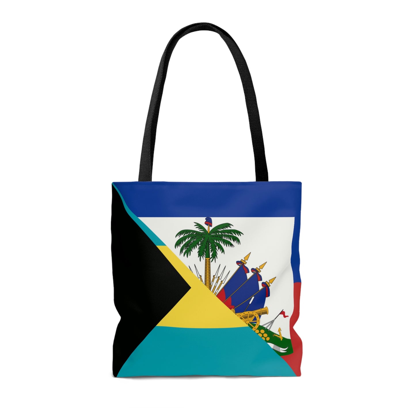 Haiti Bahamas Flag | Half Haitian Bahamian Flag Tote Bag | Shoulder Bag