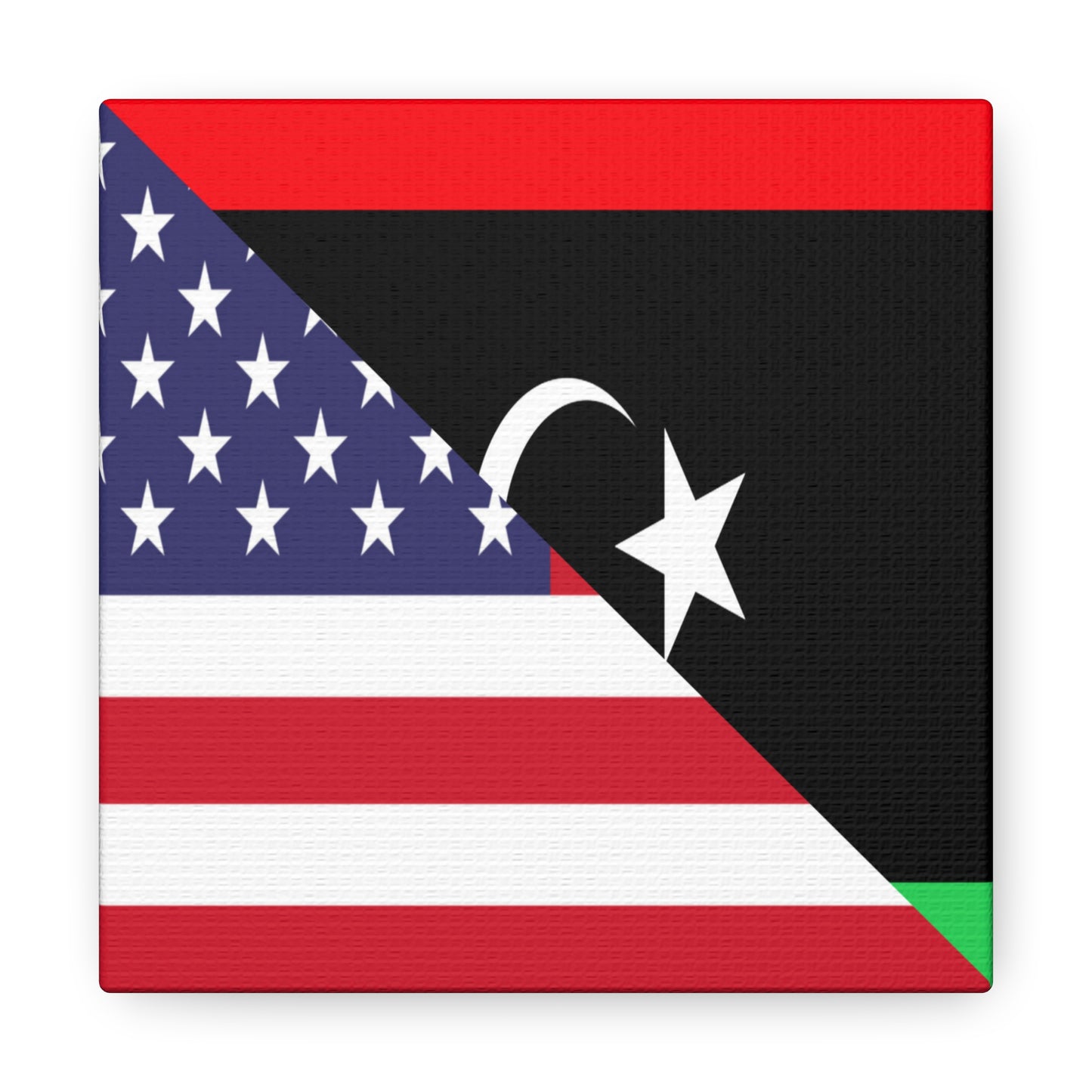 Libya American Flag Libyan USA Canvas Gallery Wraps | Wall Art