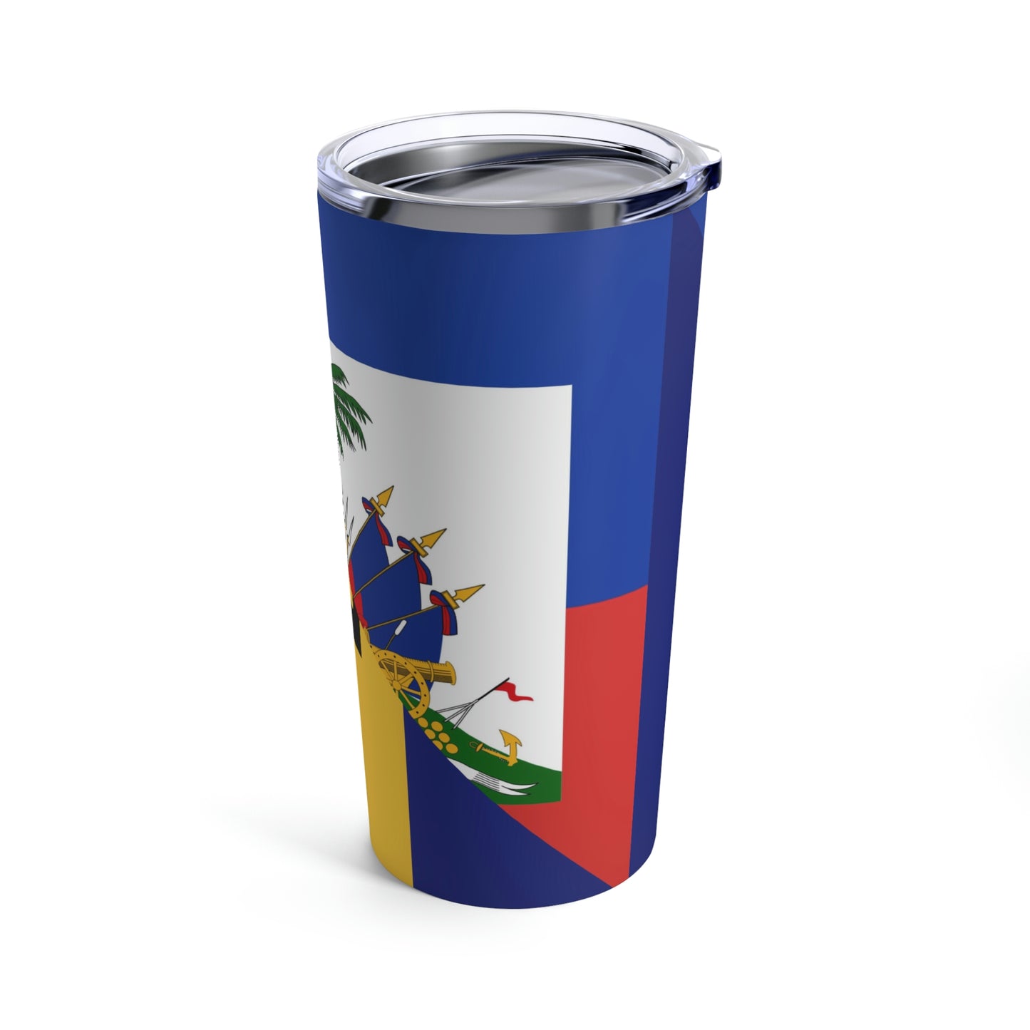 Haitian Bajan Flag Half Haiti Barbados Tumbler 20oz Beverage Container