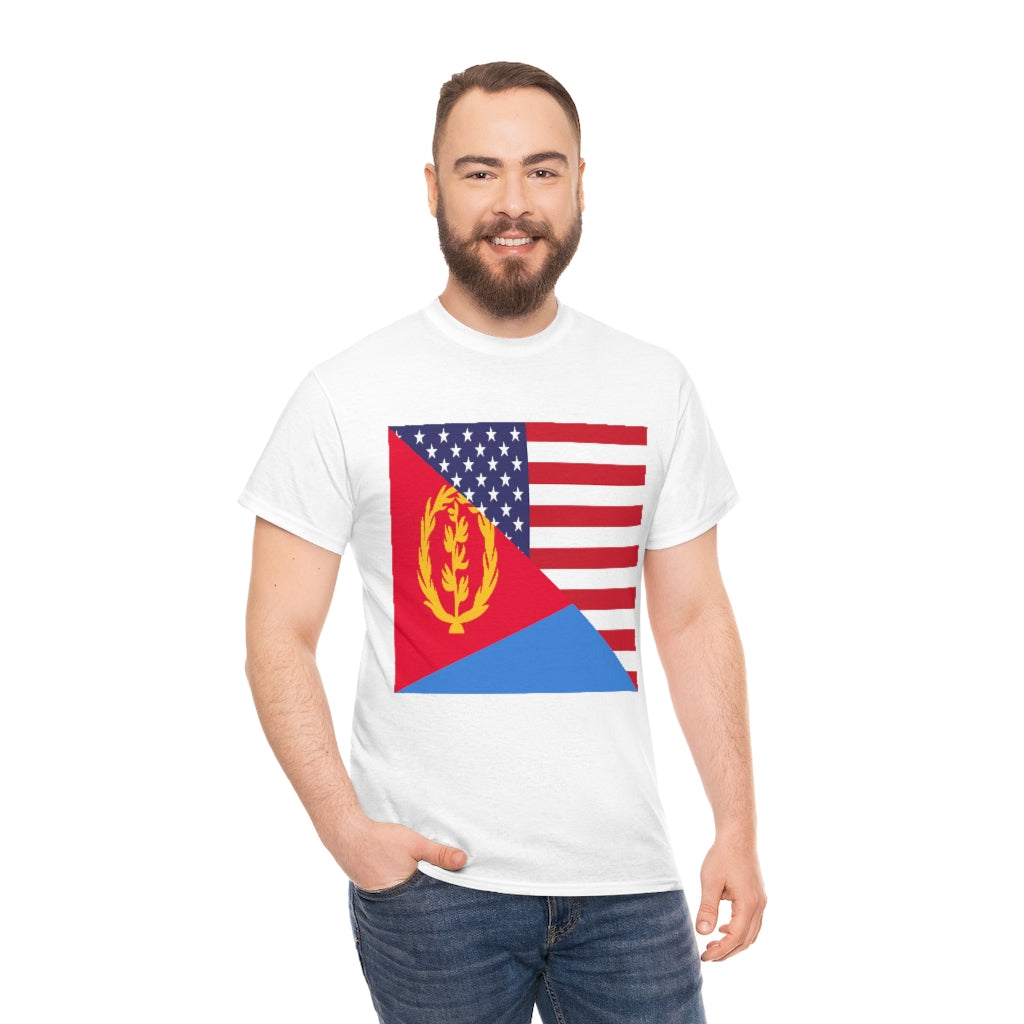 Eritrea American Flag Tee Shirt | Unisex Eritrean USA Tshirt