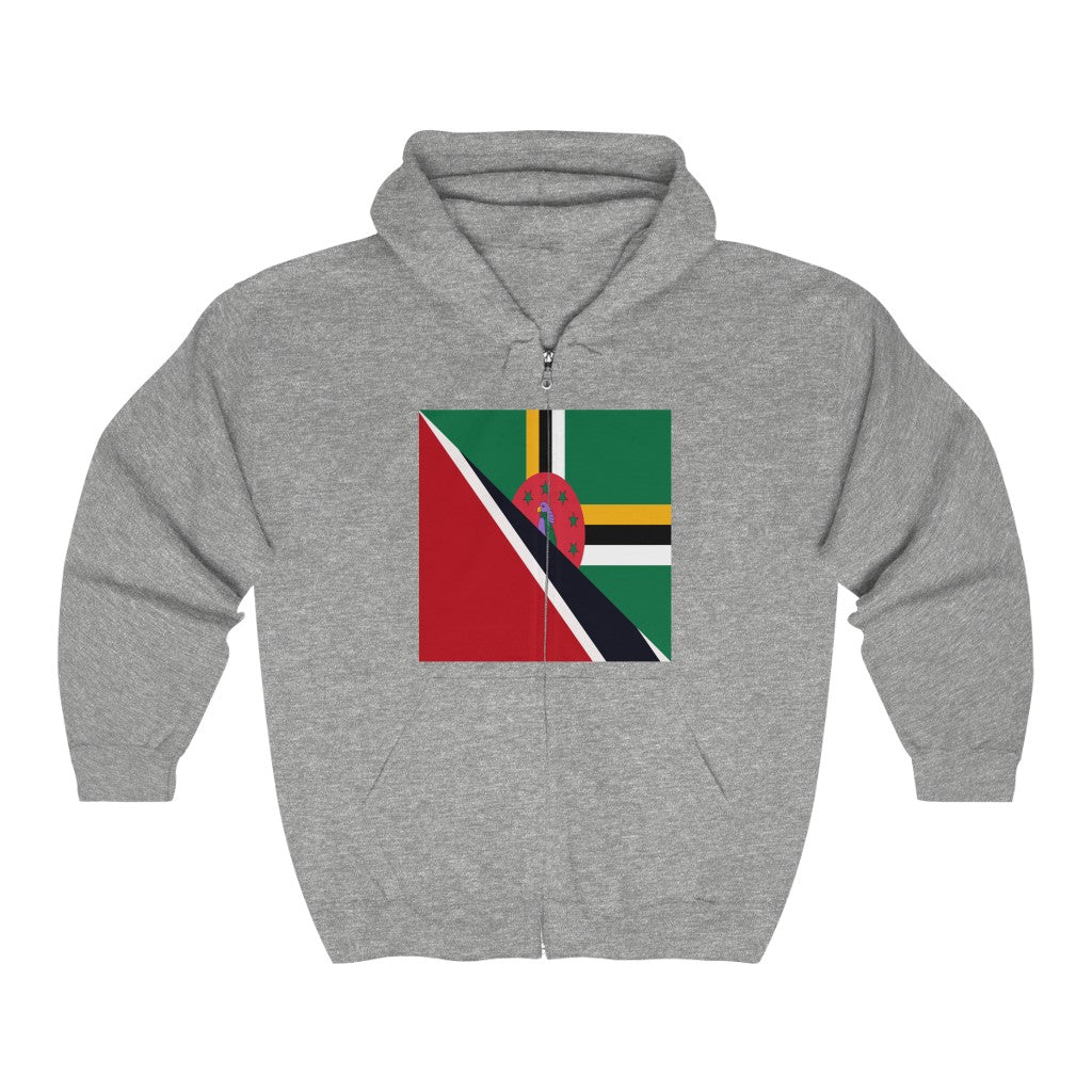 Trinidad Dominica Flag Trini Tobago Zip Hoodie | Hooded Sweatshirt