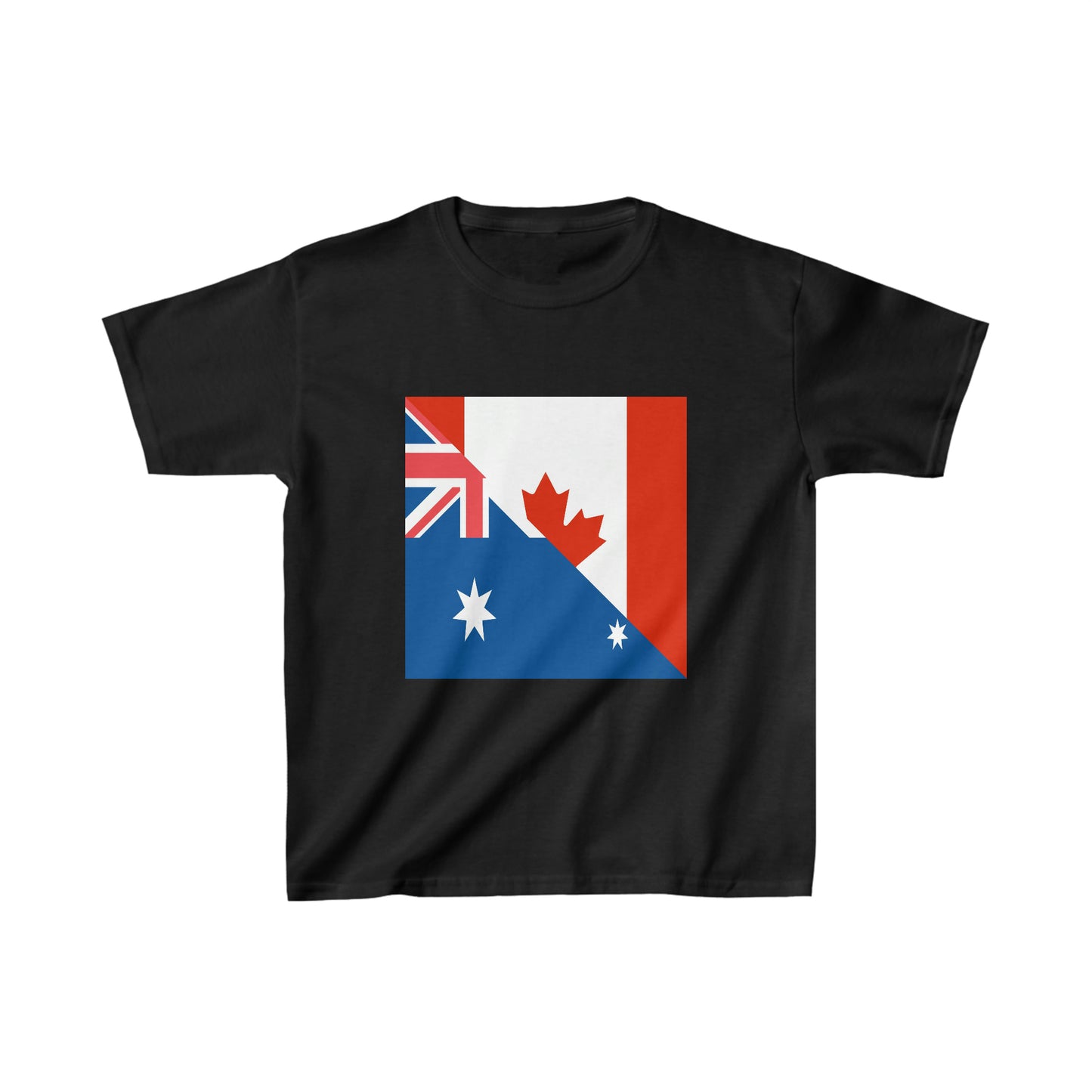 Kids Australian Canadian Flag Half Australia Canada T-Shirt | Unisex Tee Shirt