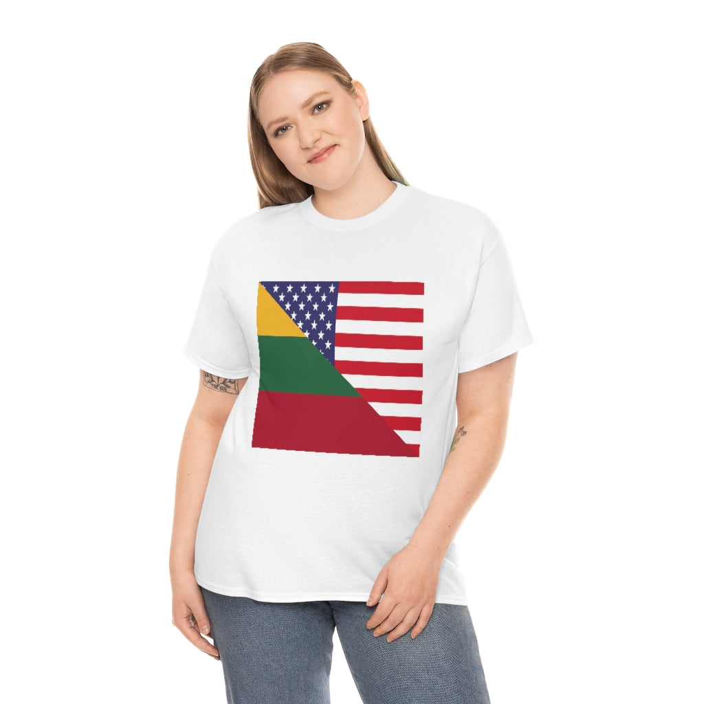 Lithuanian American Flag Unisex Tee Shirt | Lithuania Tshirt