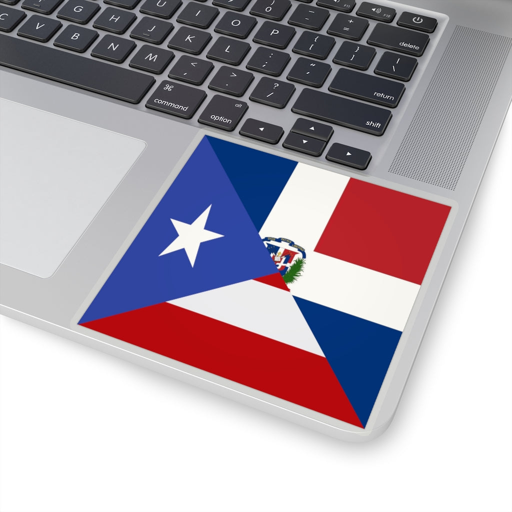 Puerto Rico Dominican Republic Flag Sticker | PR USA Accessory