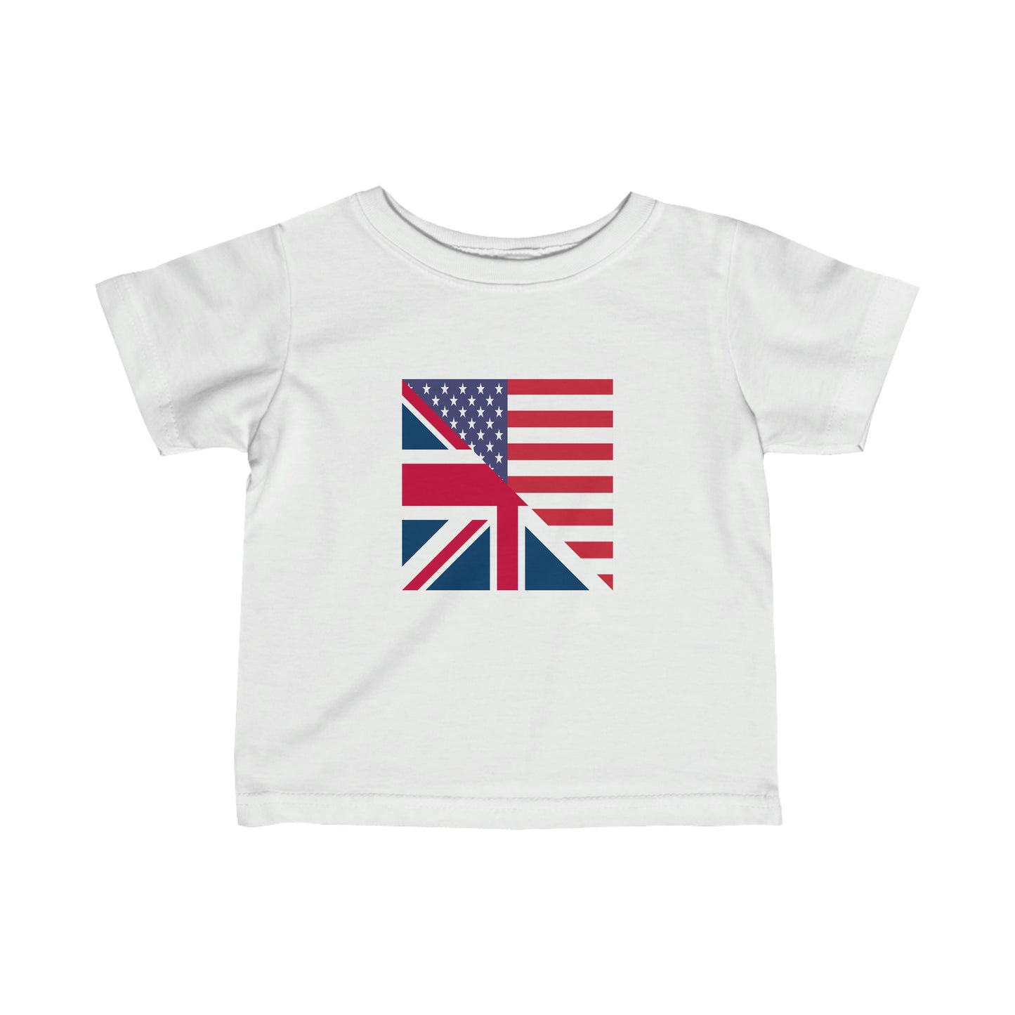 Infant English American Flag United Kingdom USA Toddler Tee Shirt