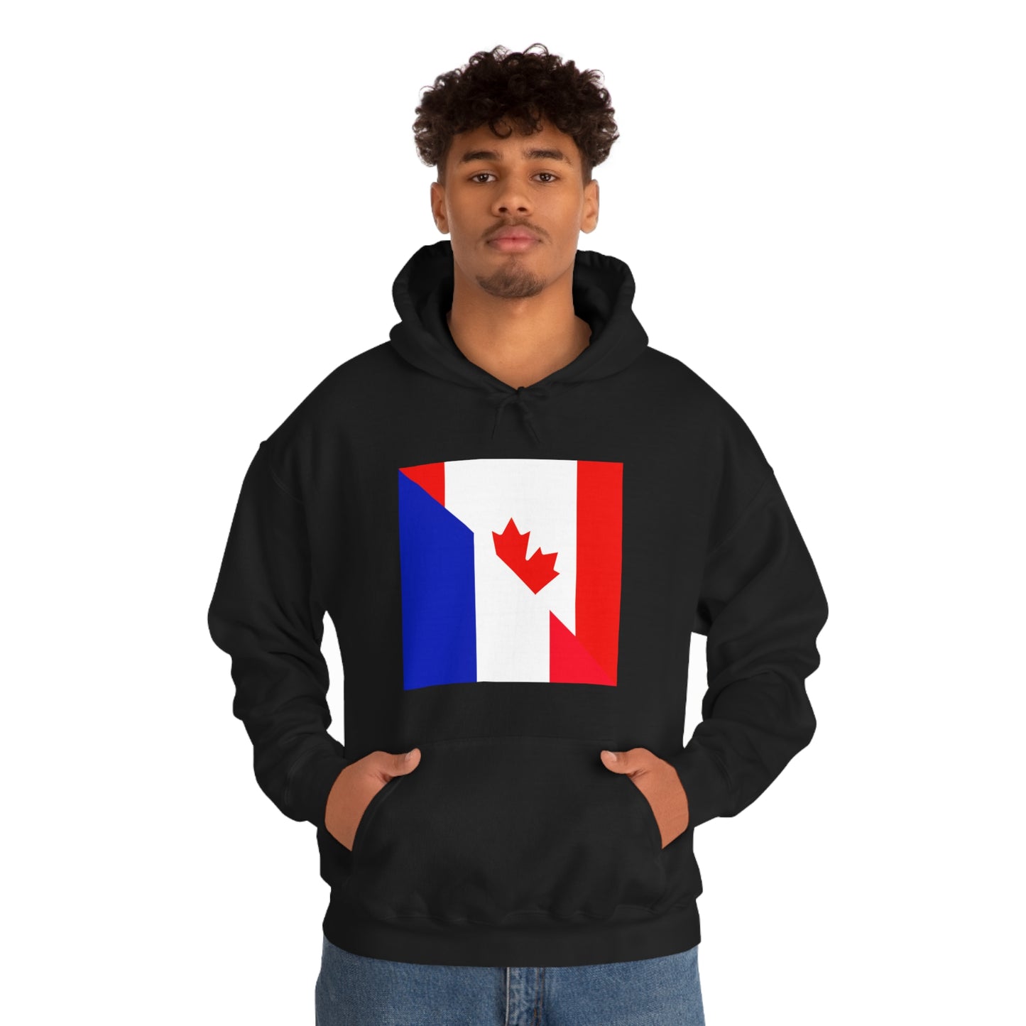 French Canadian Flag Hoodie | Unisex Half Canada France Pullover