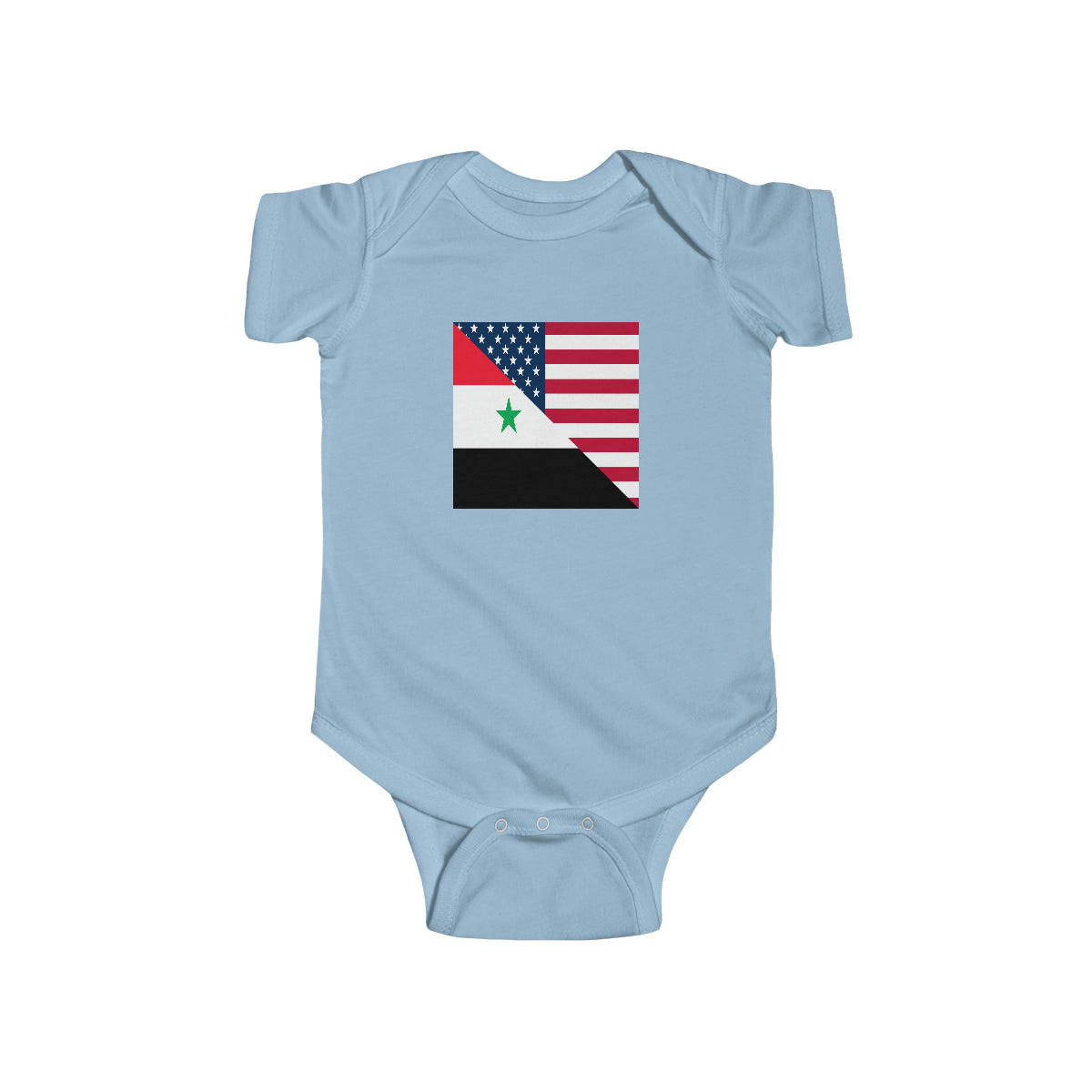 Syrian American Flag Half Syria USA Baby Bodysuit | Newborn Boy Girl