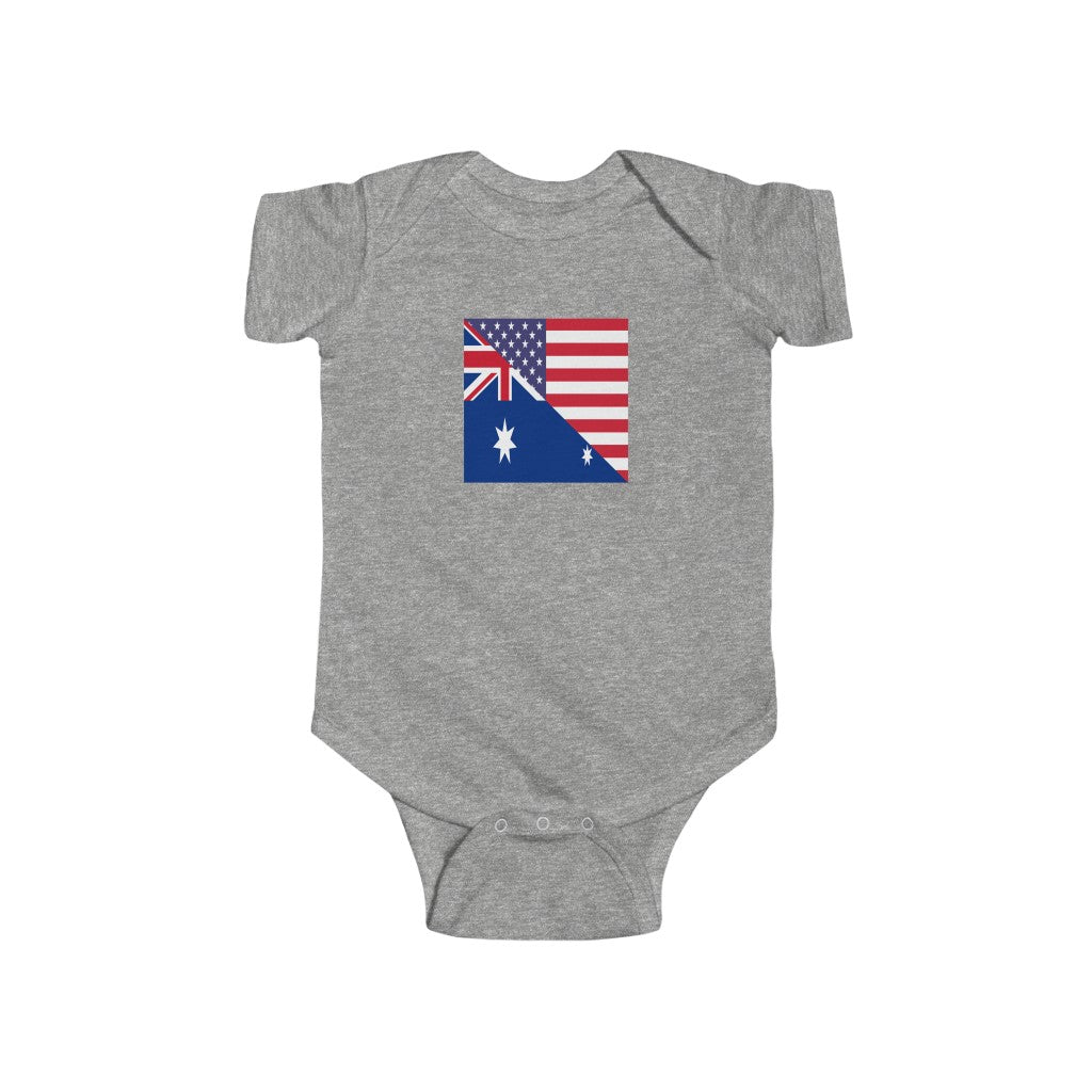 Australian American Flag Baby Bodysuit | Australia USA Baby Boy Girl