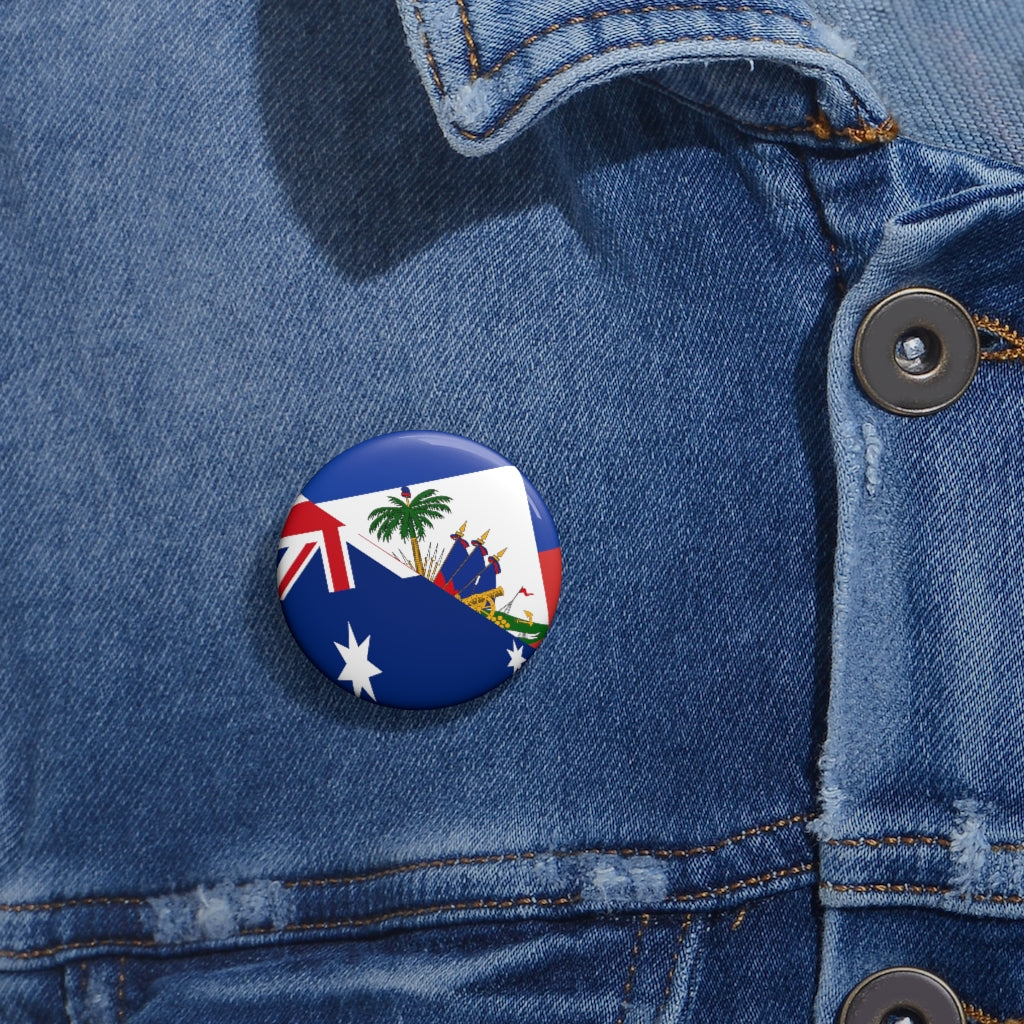 Australian Haitian Flag Pin Button | Australia Haiti Pins