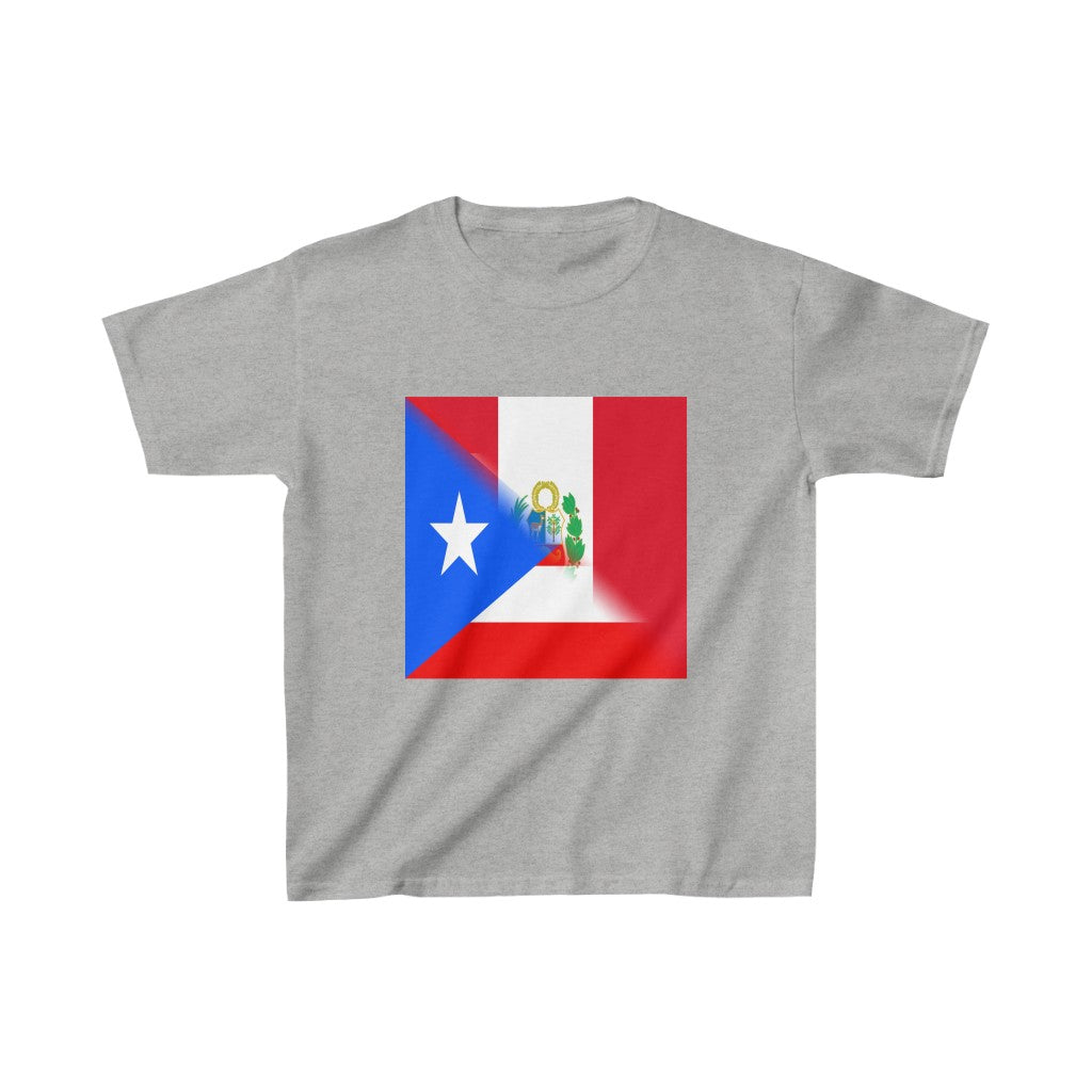 Kids Puerto Rican Peruvian Flag PR Peru T-Shirt | Unisex Tee Shirt