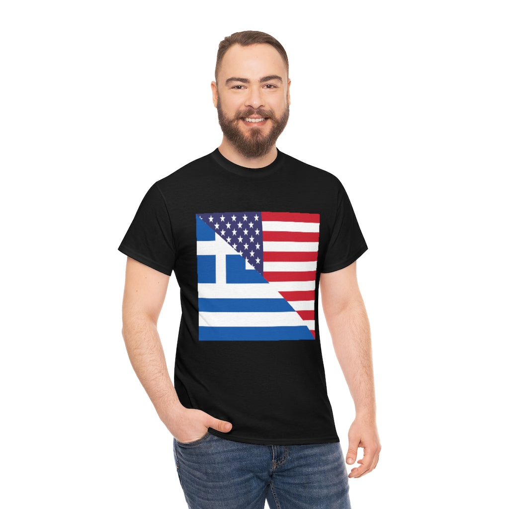 Greek American Flag Tee Shirt | Greece USA Tshirt