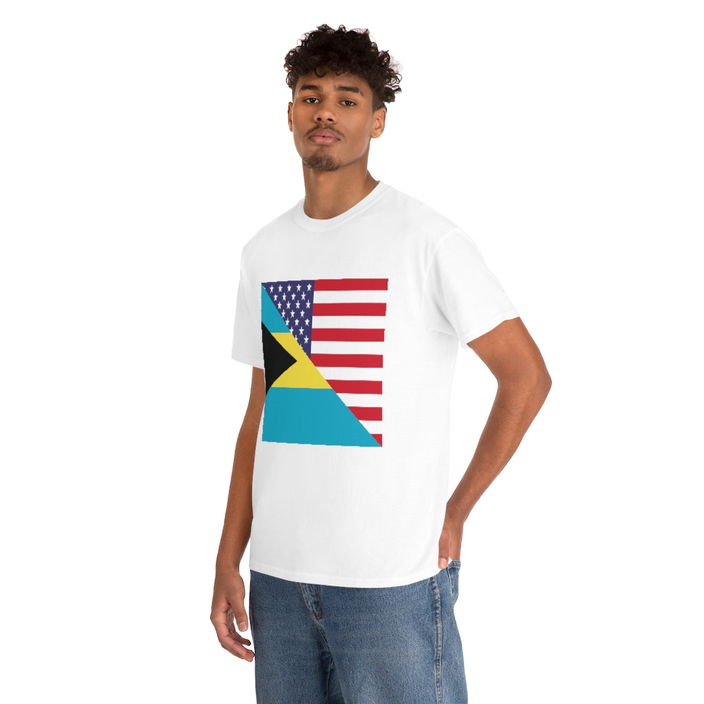 Bahamian American Flag Tee Shirt | Bahamas USA Tshirt